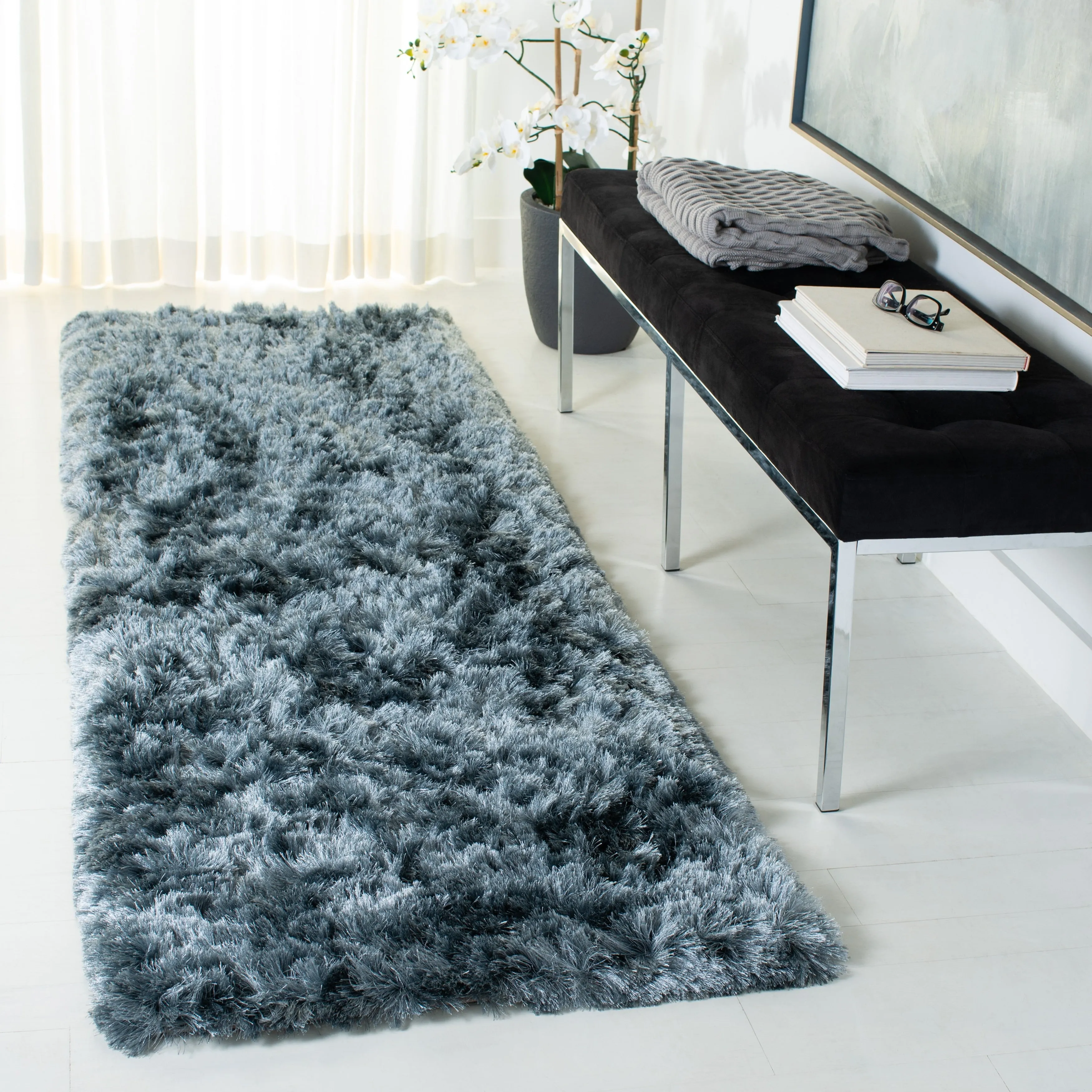 SAFAVIEH Handmade Ocean Shag Marilijn Glam 2.5-inch Thick Rug