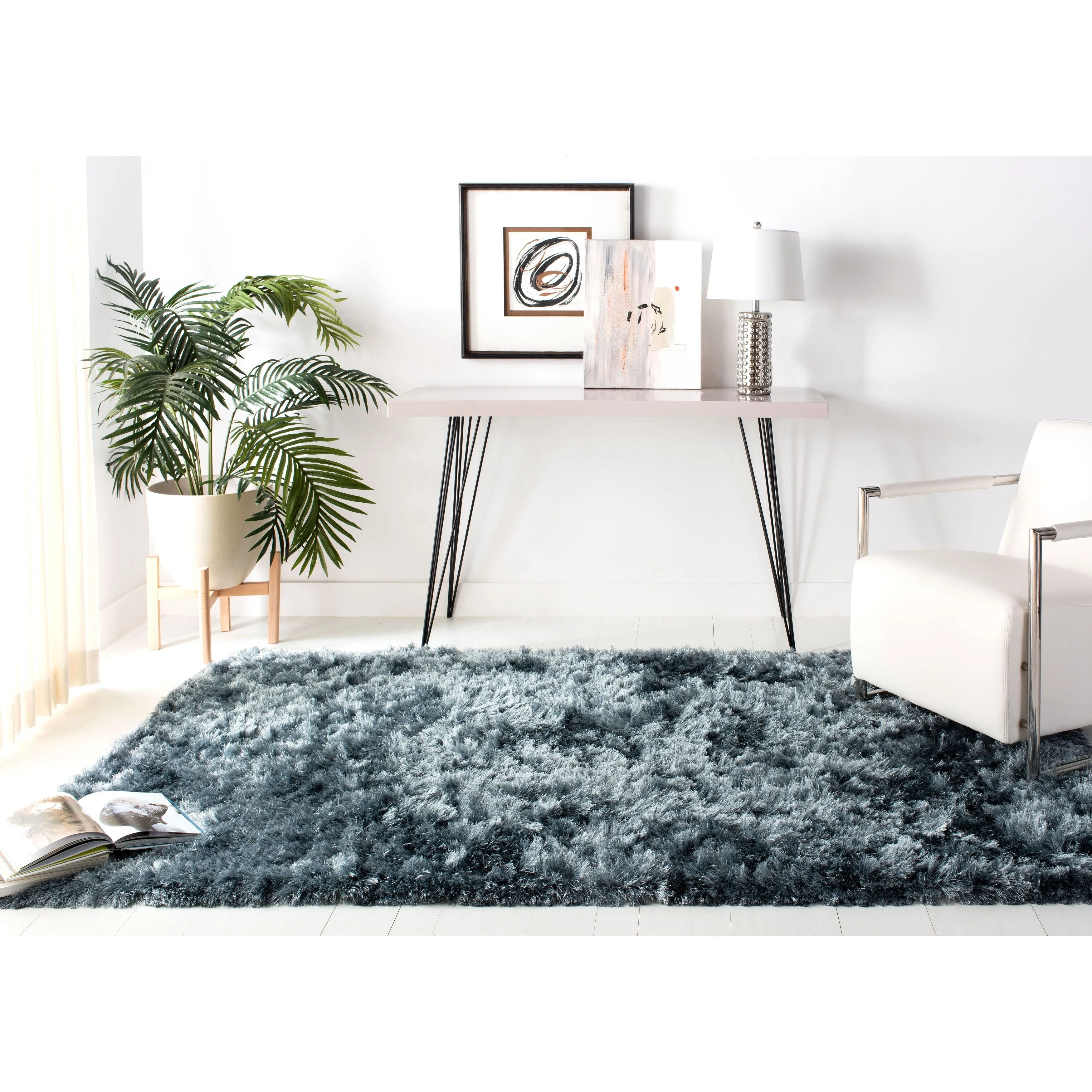 SAFAVIEH Handmade Ocean Shag Marilijn Glam 2.5-inch Thick Rug
