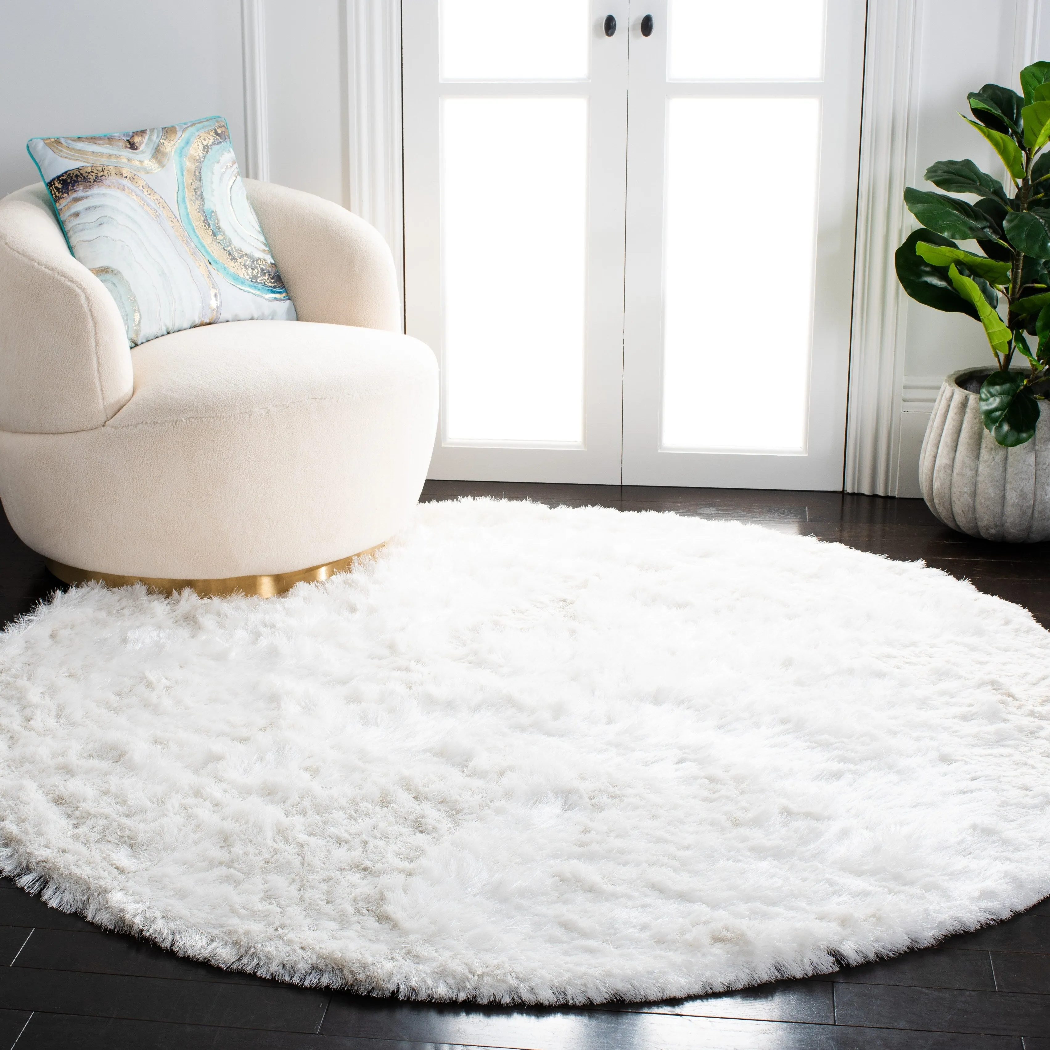 SAFAVIEH Handmade Ocean Shag Marilijn Glam 2.5-inch Thick Rug