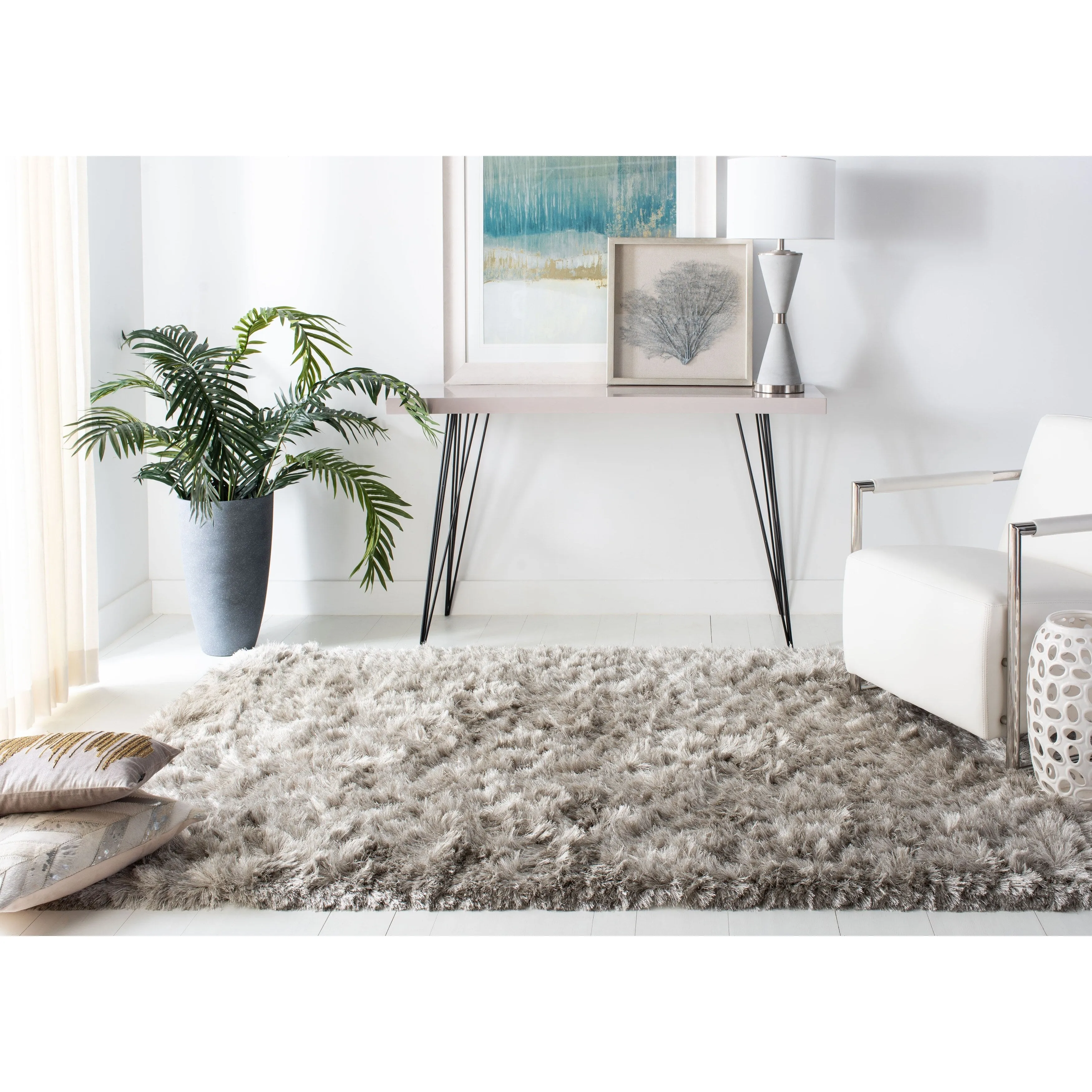 SAFAVIEH Handmade Ocean Shag Marilijn Glam 2.5-inch Thick Rug
