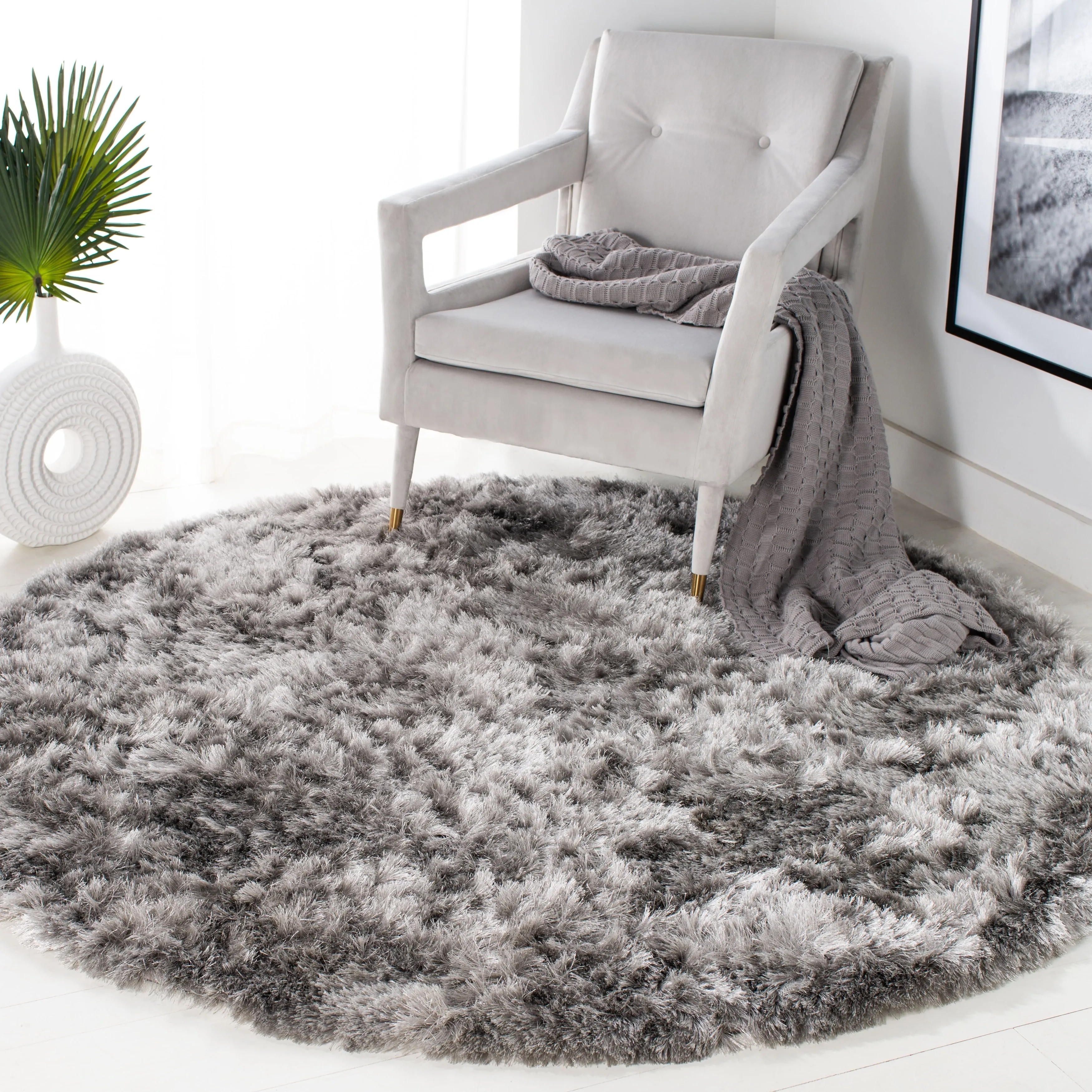 SAFAVIEH Handmade Ocean Shag Marilijn Glam 2.5-inch Thick Rug