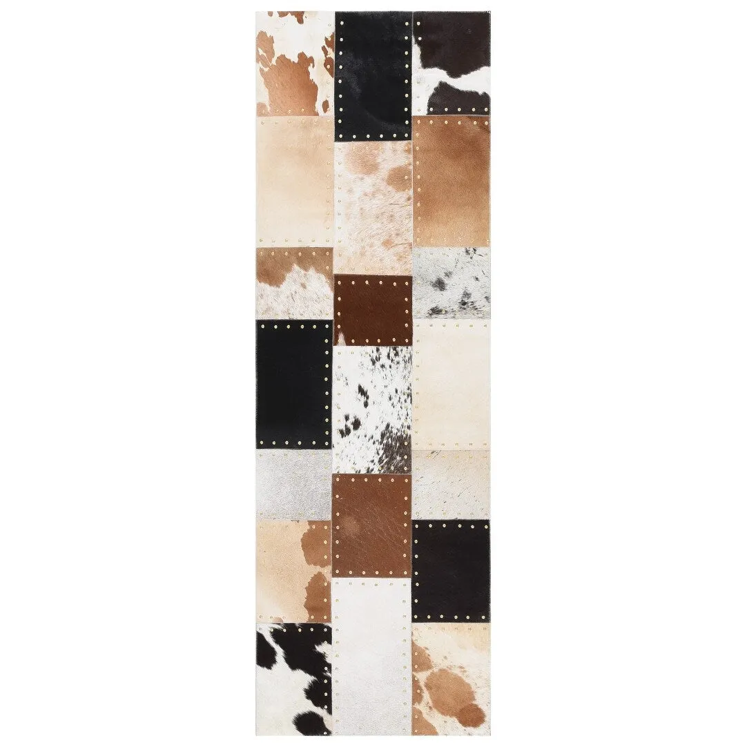 SAFAVIEH Handmade Studio Leather Jamila Modern Patchwork Rug