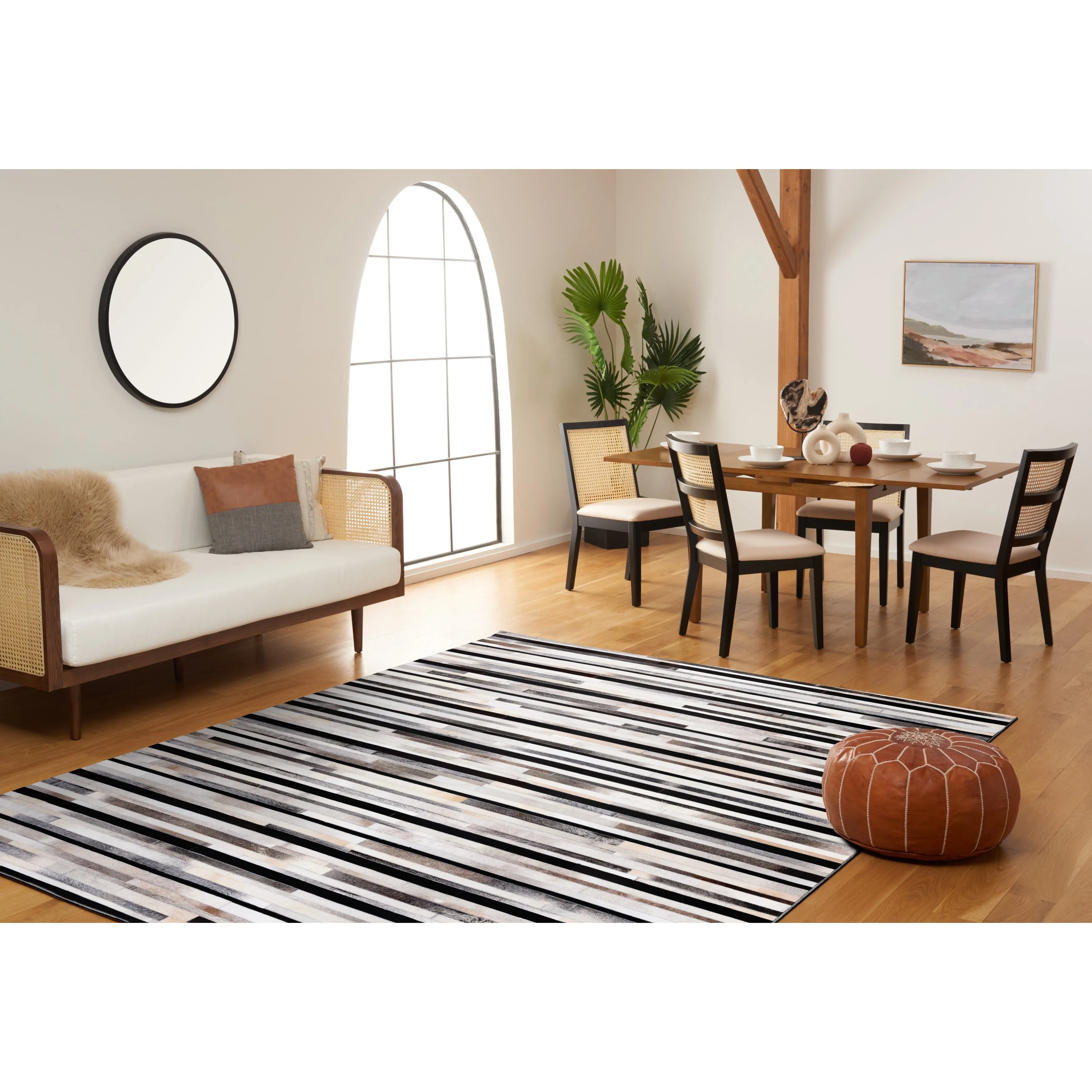 SAFAVIEH Handmade Studio Leather Syreeta Natural Hide Leather Rug