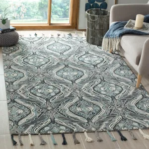 SAFAVIEH Handmade Suzani Lefkothea Boho Tribal Wool Rug - Grey/Light Blue - 3' x 5'