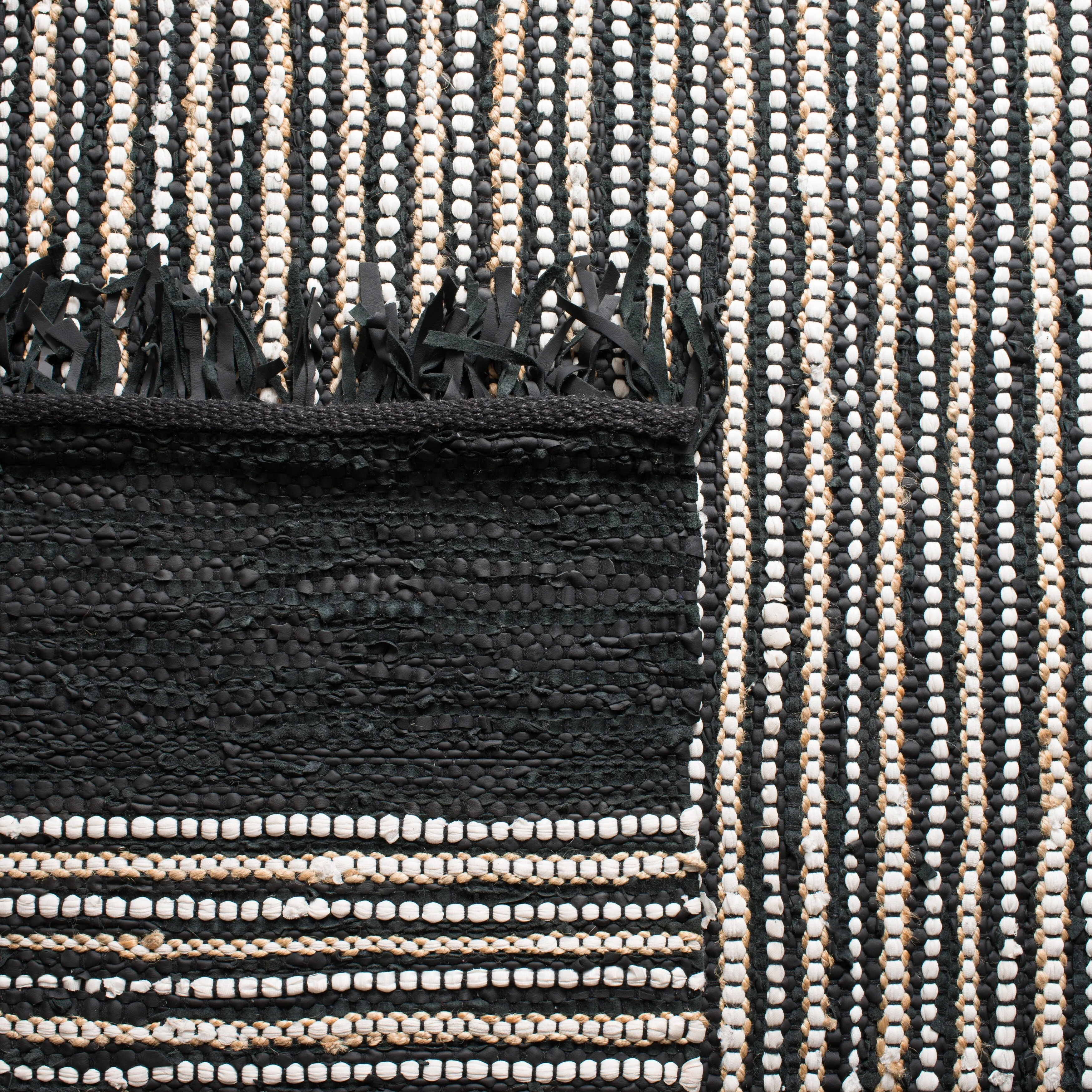 SAFAVIEH Handmade Vintage Boho Leather Lia Modern Stripe Leather