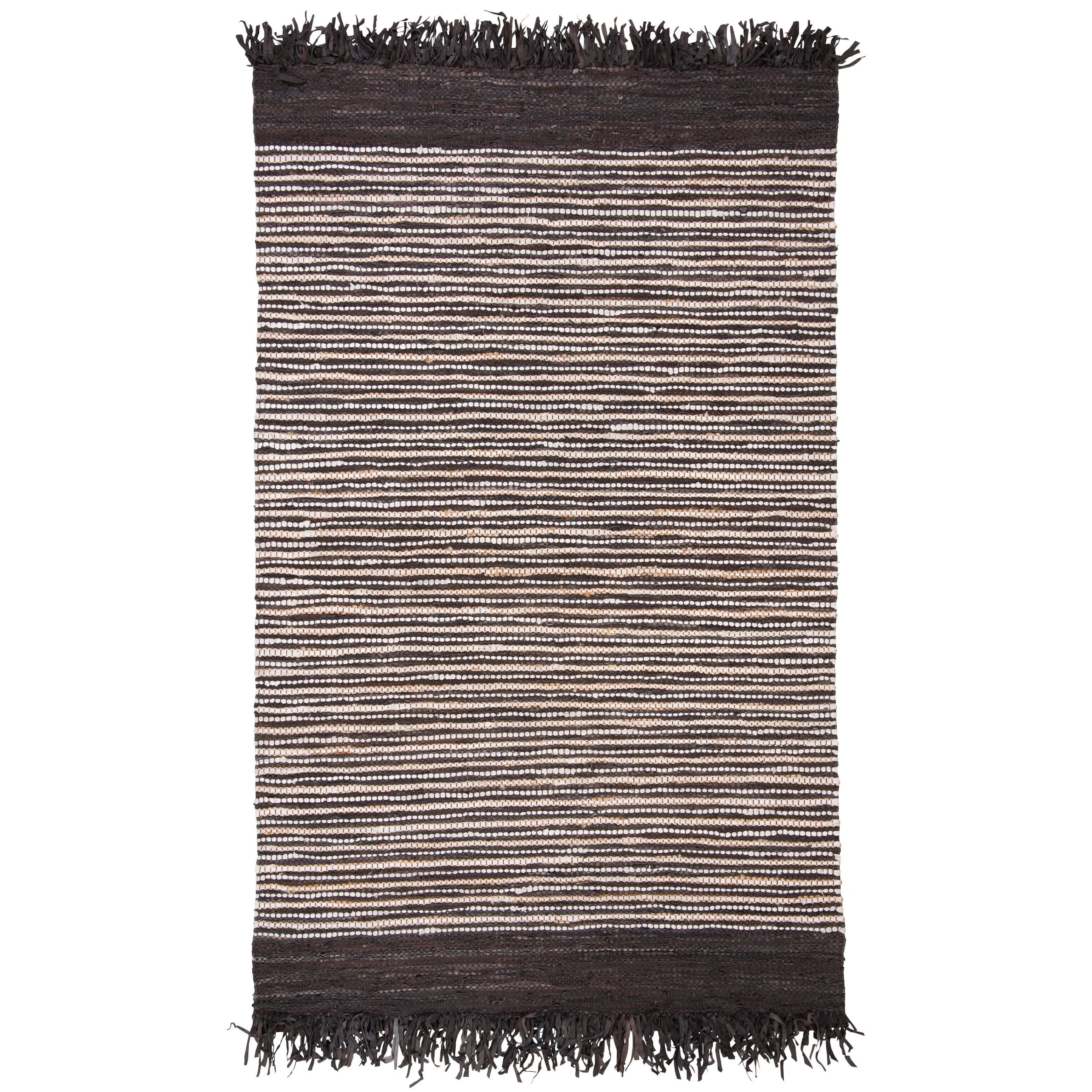 SAFAVIEH Handmade Vintage Boho Leather Lia Modern Stripe Leather