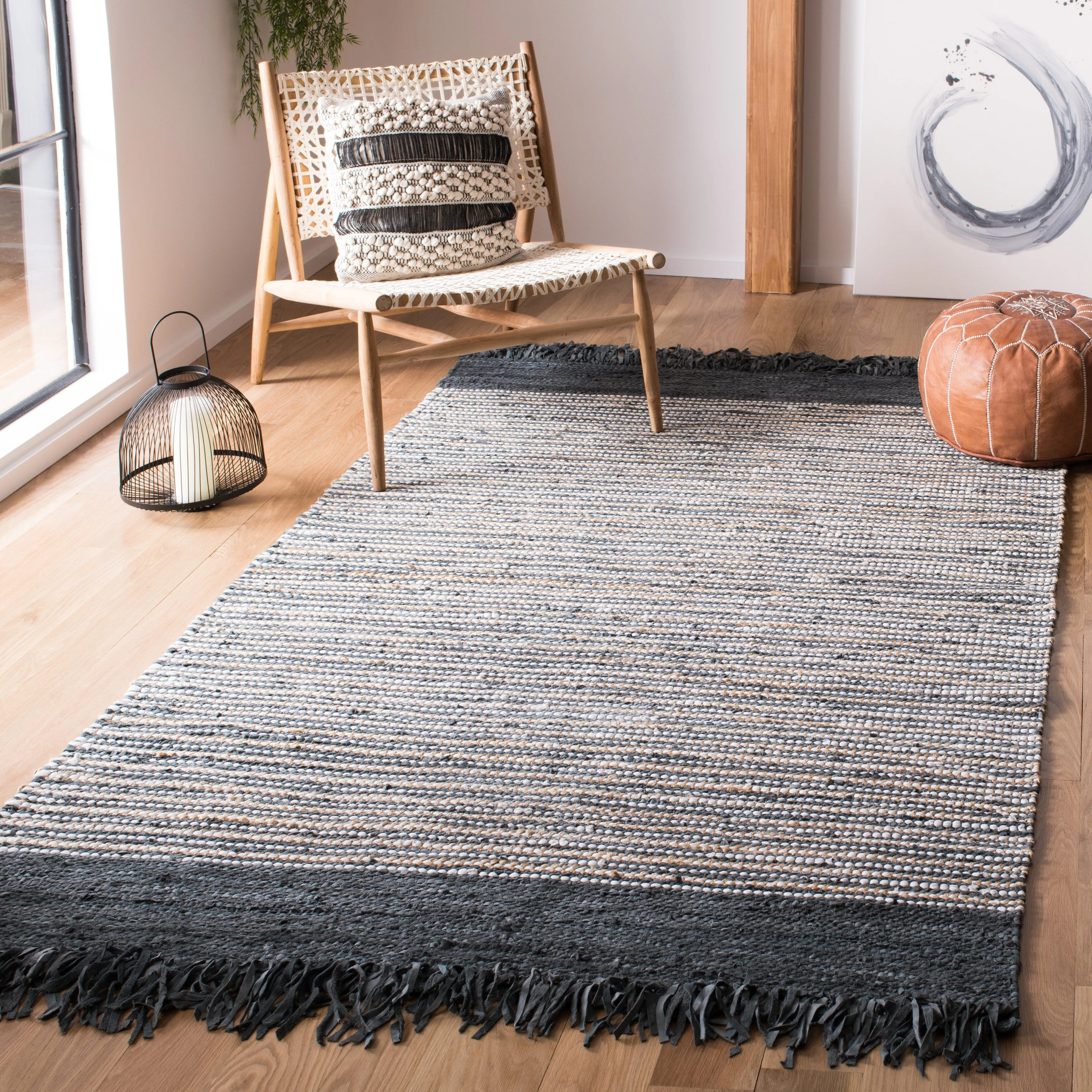 SAFAVIEH Handmade Vintage Boho Leather Lia Modern Stripe Leather