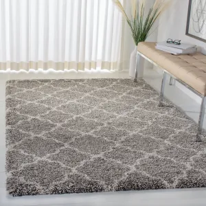 SAFAVIEH Hudson Shag Vitchka Glam Trellis 2-inch Area Rug - Grey/Ivory - 4' x 6'