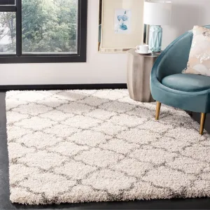 SAFAVIEH Hudson Shag Vitchka Glam Trellis 2-inch Area Rug - Ivory/Grey - 4' x 6'