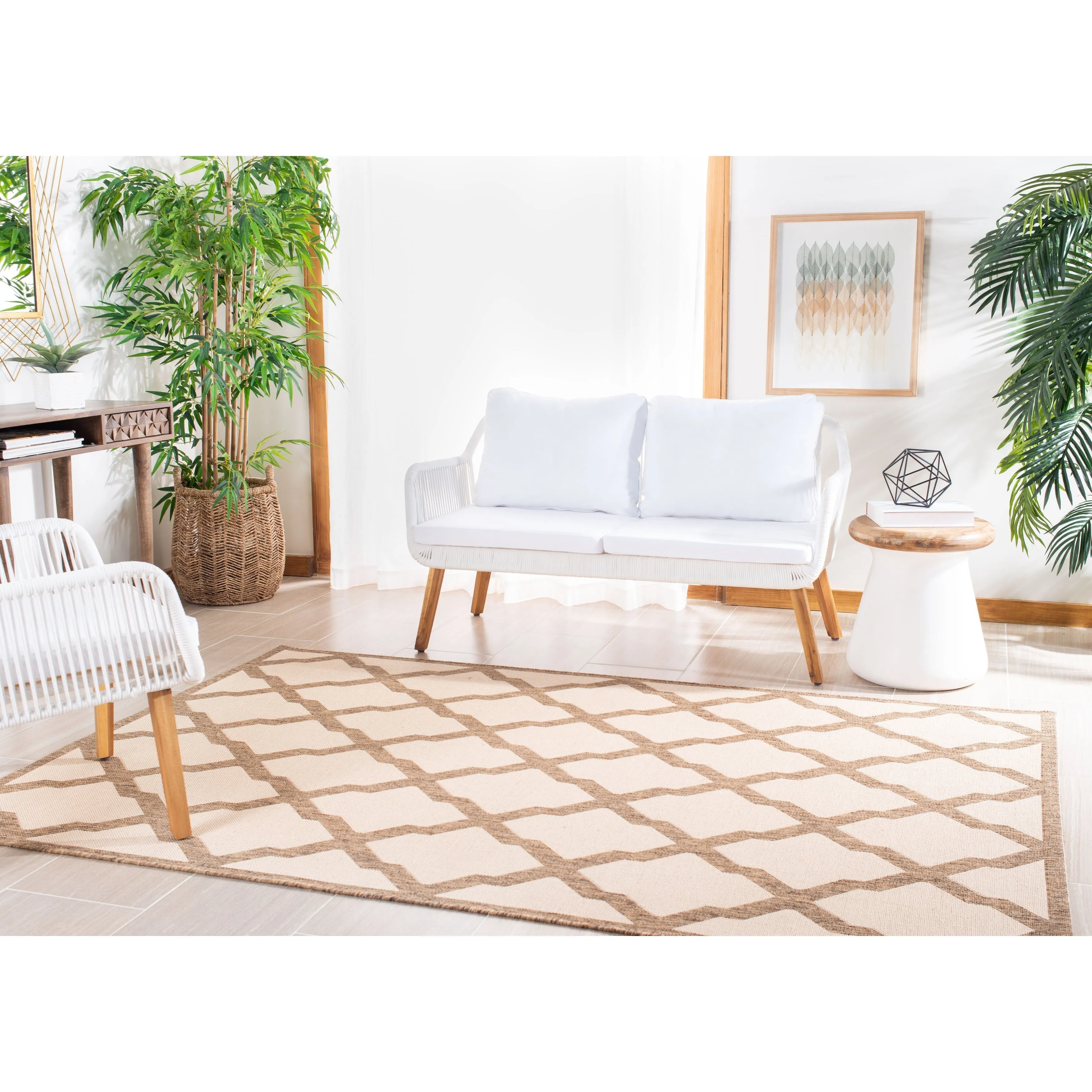 SAFAVIEH Linden Shirleyann Trellis Indoor/ Outdoor Patio Backyard Rug