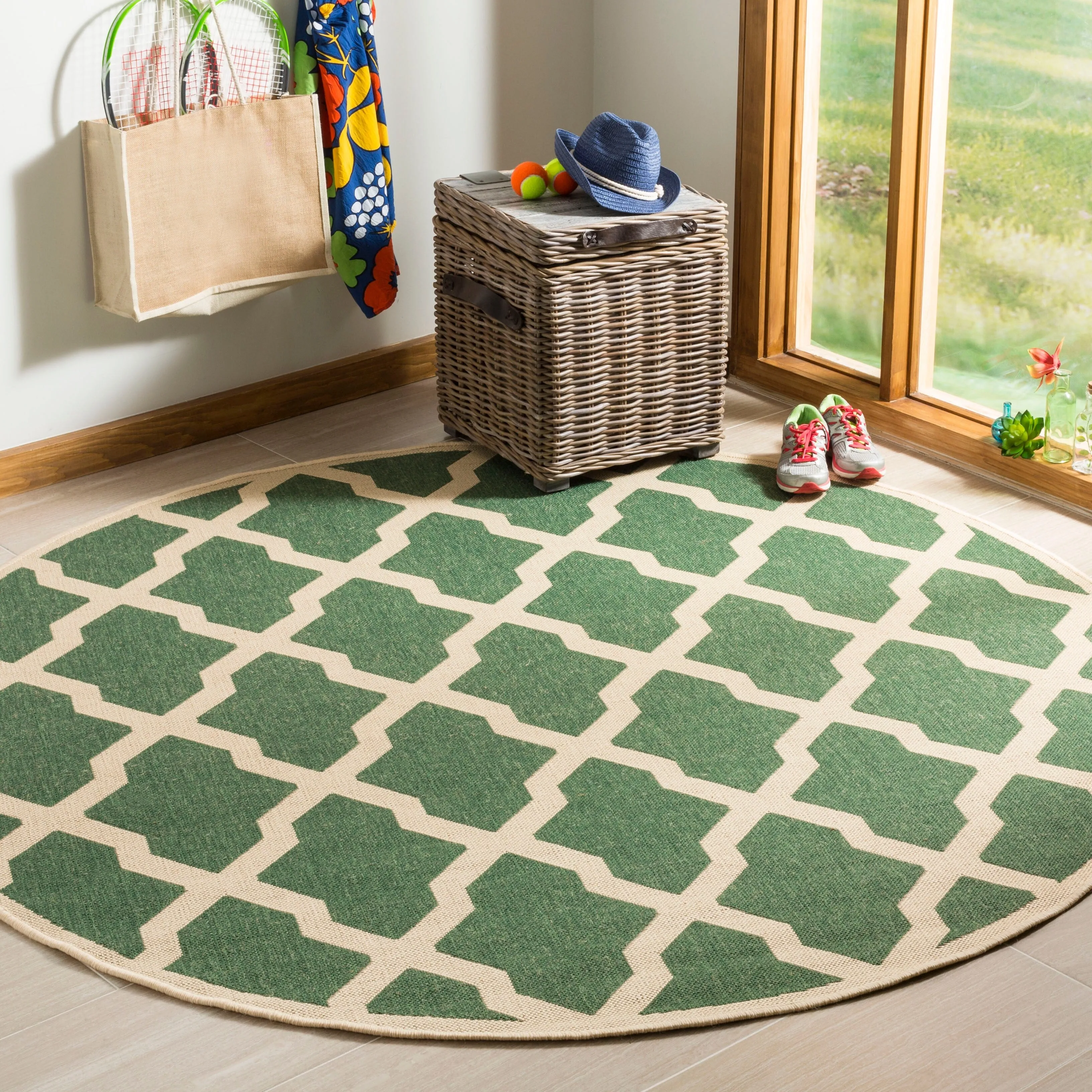 SAFAVIEH Linden Shirleyann Trellis Indoor/ Outdoor Patio Backyard Rug