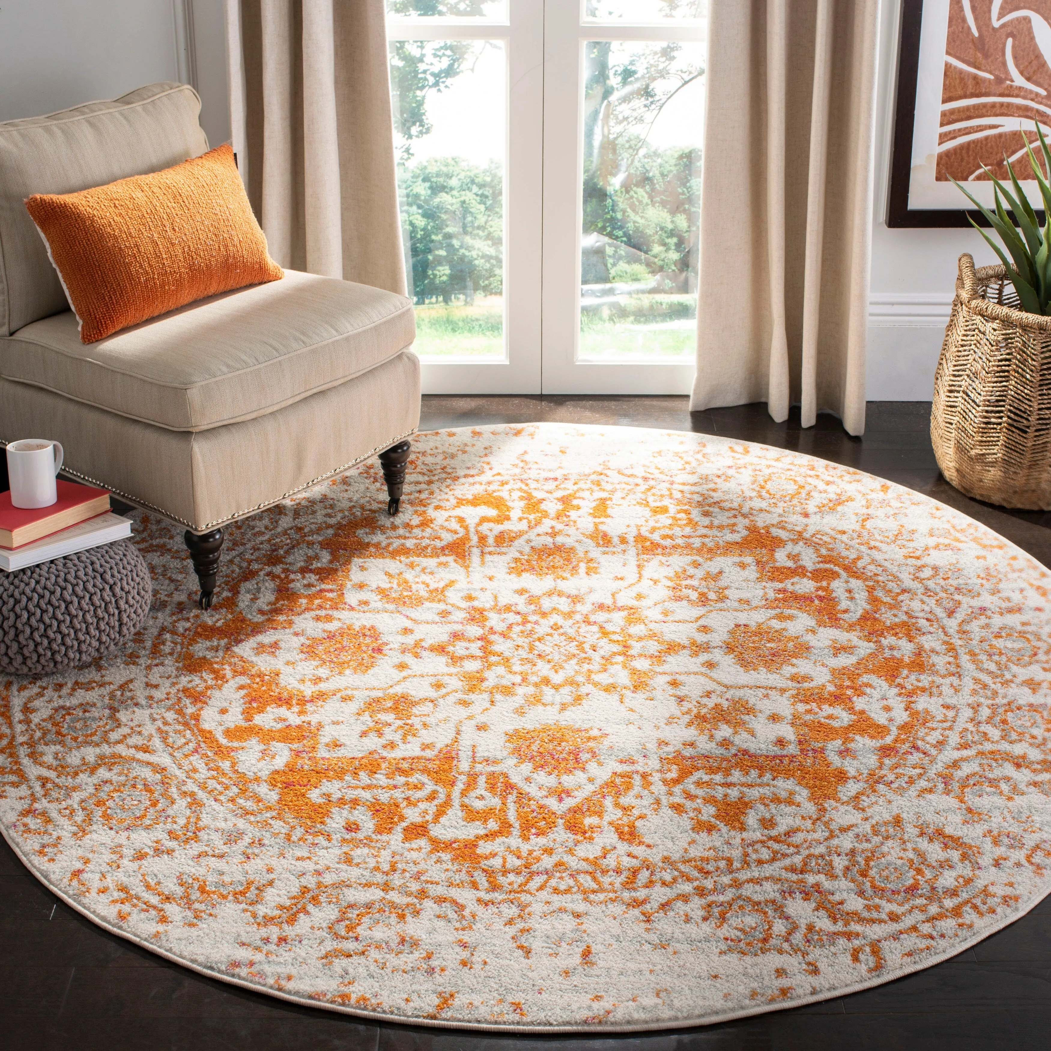 SAFAVIEH Madison Delois Medallion Rustic Farmhouse Distressed Rug
