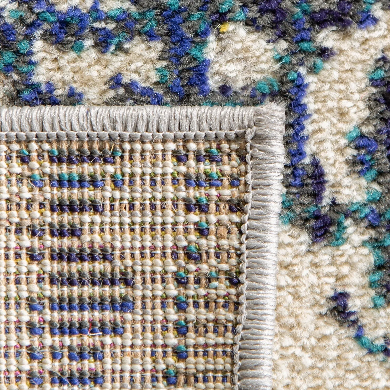 SAFAVIEH Madison Miloslava Modern Abstract Rug - Cream/Blue - 9' x 12'