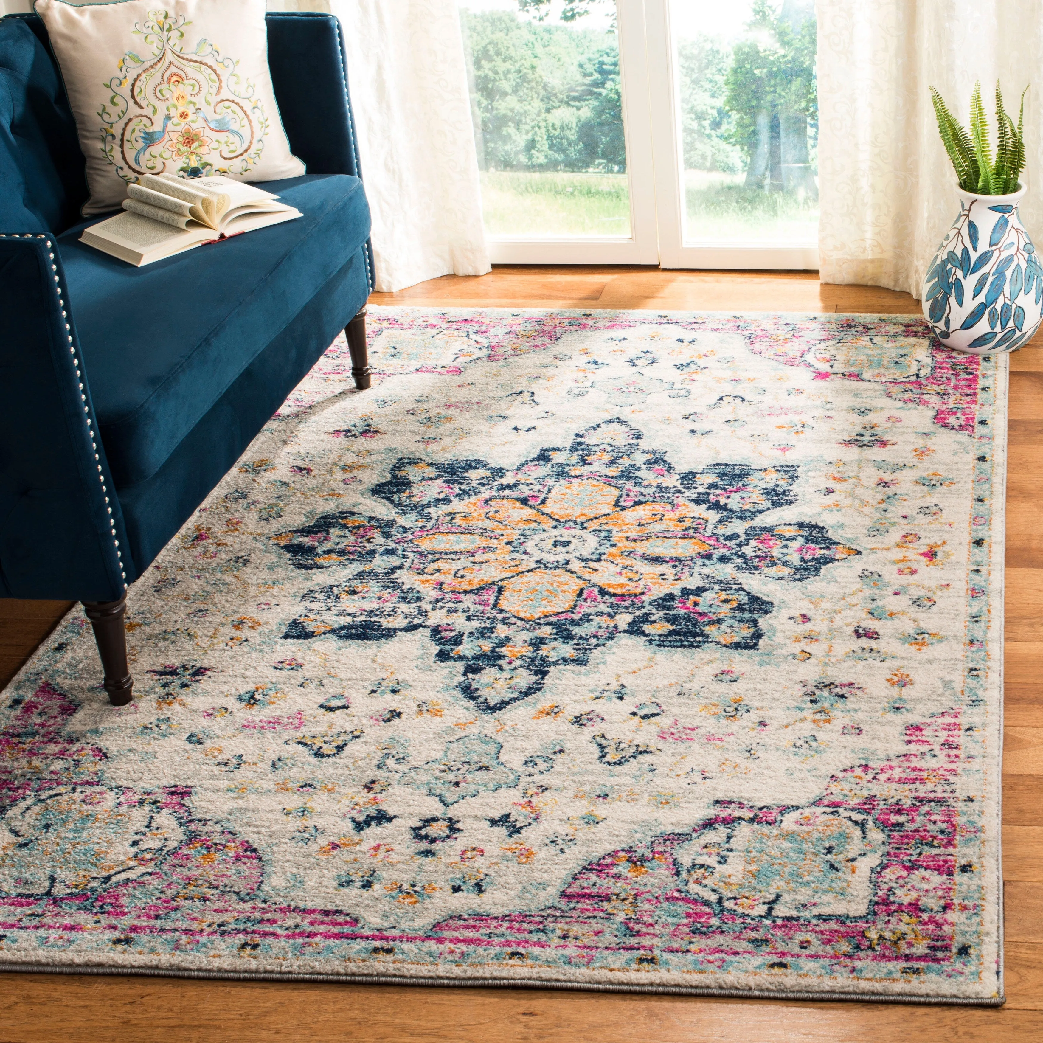 SAFAVIEH Madison Peggie Vintage Boho Medallion Rug