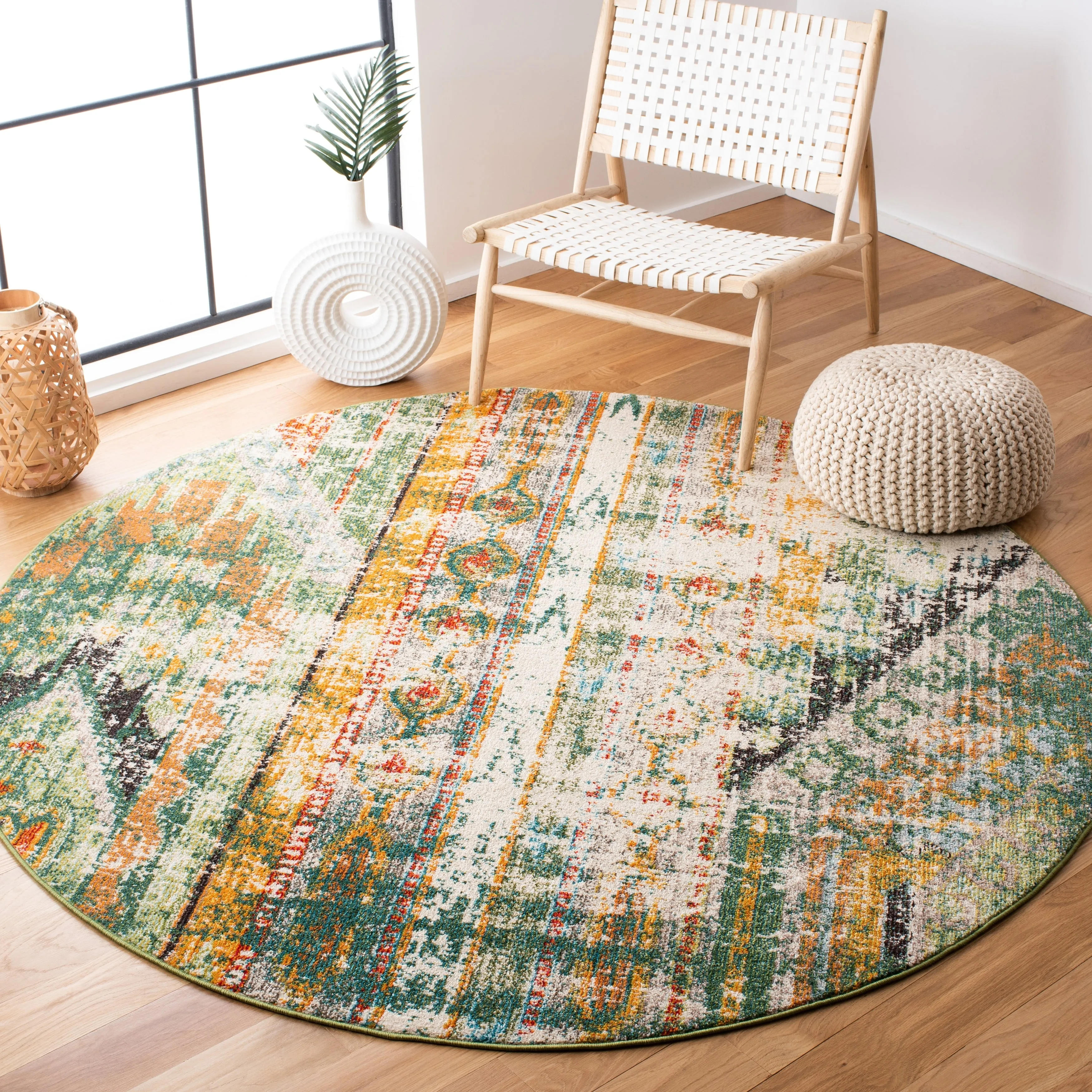 SAFAVIEH. Madison Sonya Abstract Boho Distressed Rug