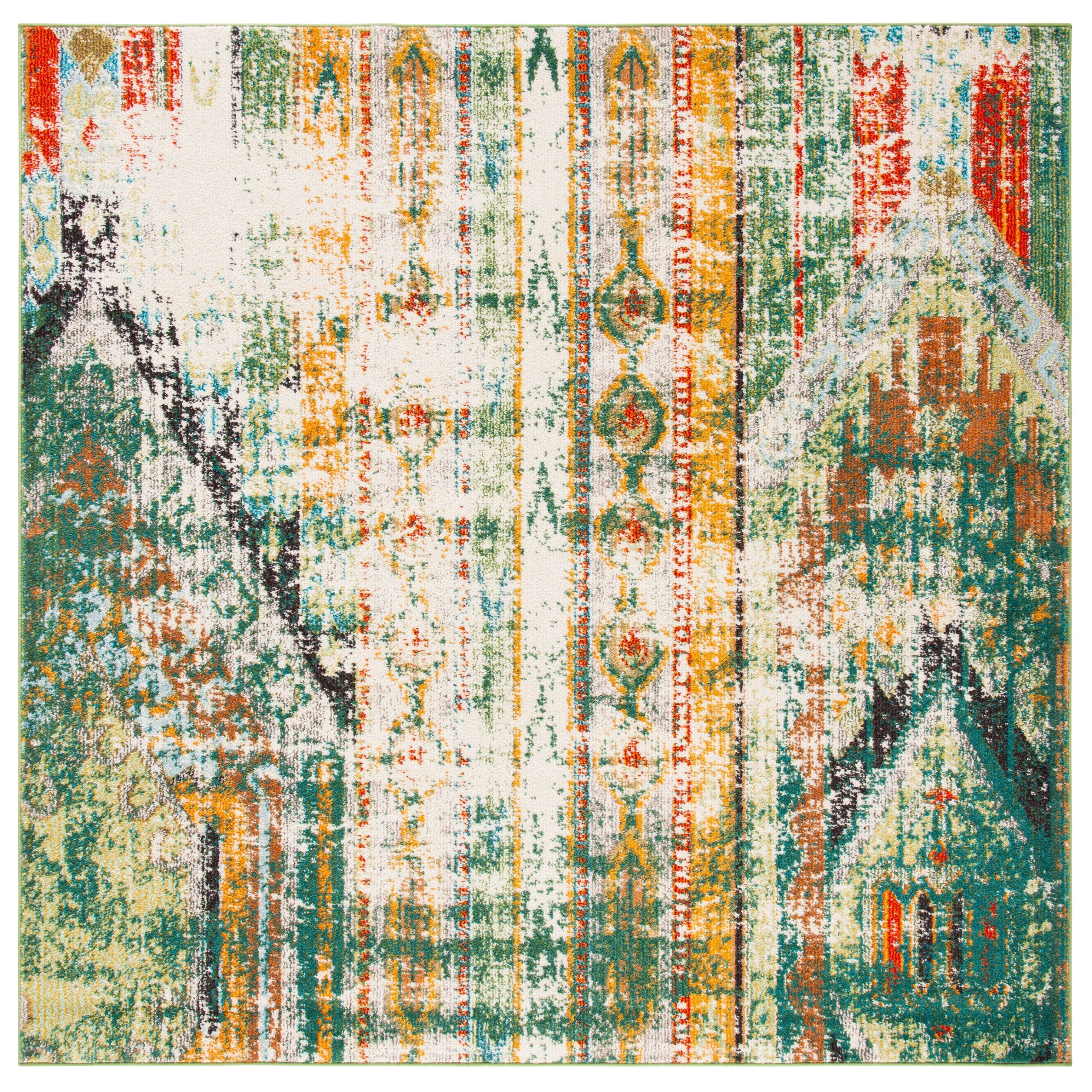 SAFAVIEH. Madison Sonya Abstract Boho Distressed Rug