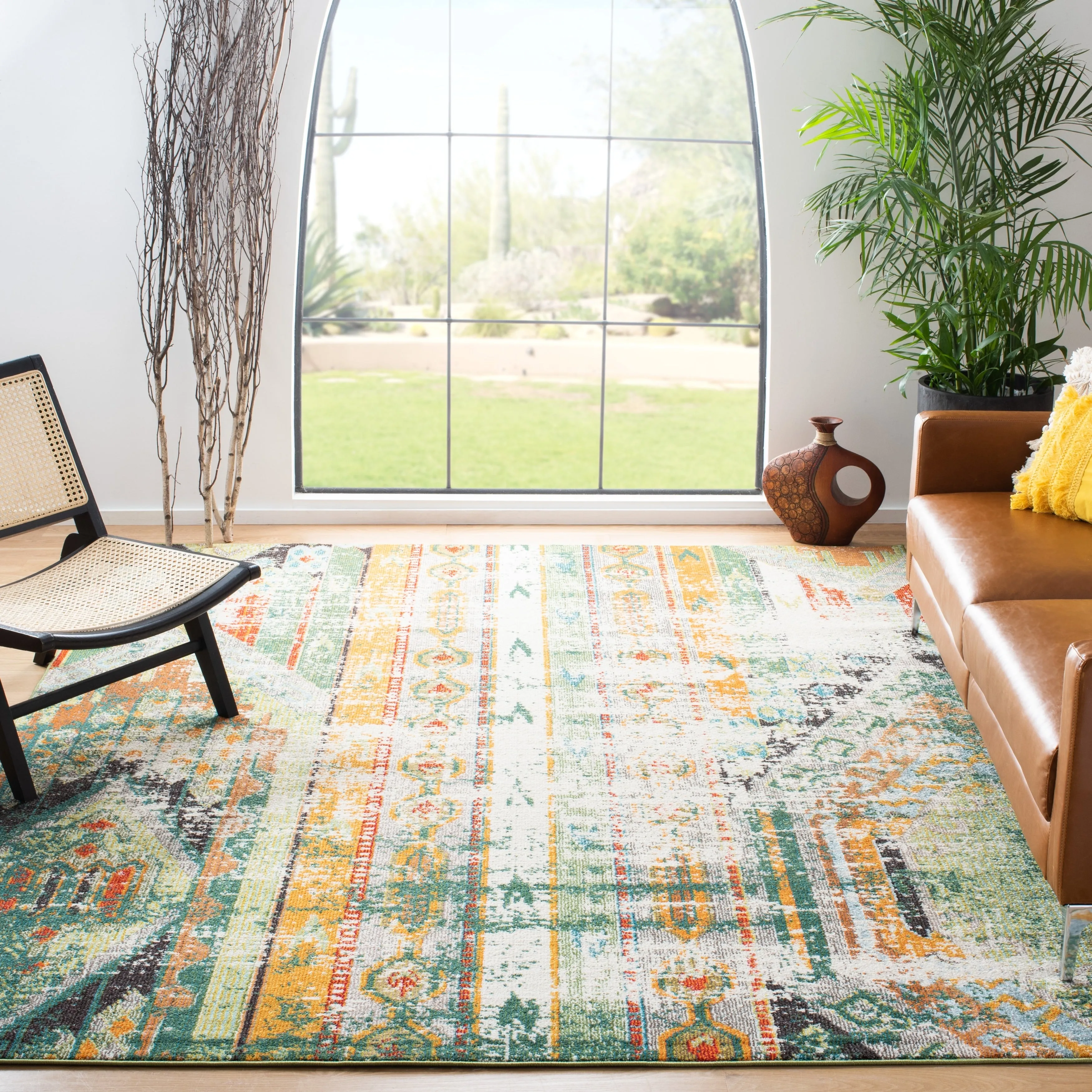 SAFAVIEH. Madison Sonya Abstract Boho Distressed Rug