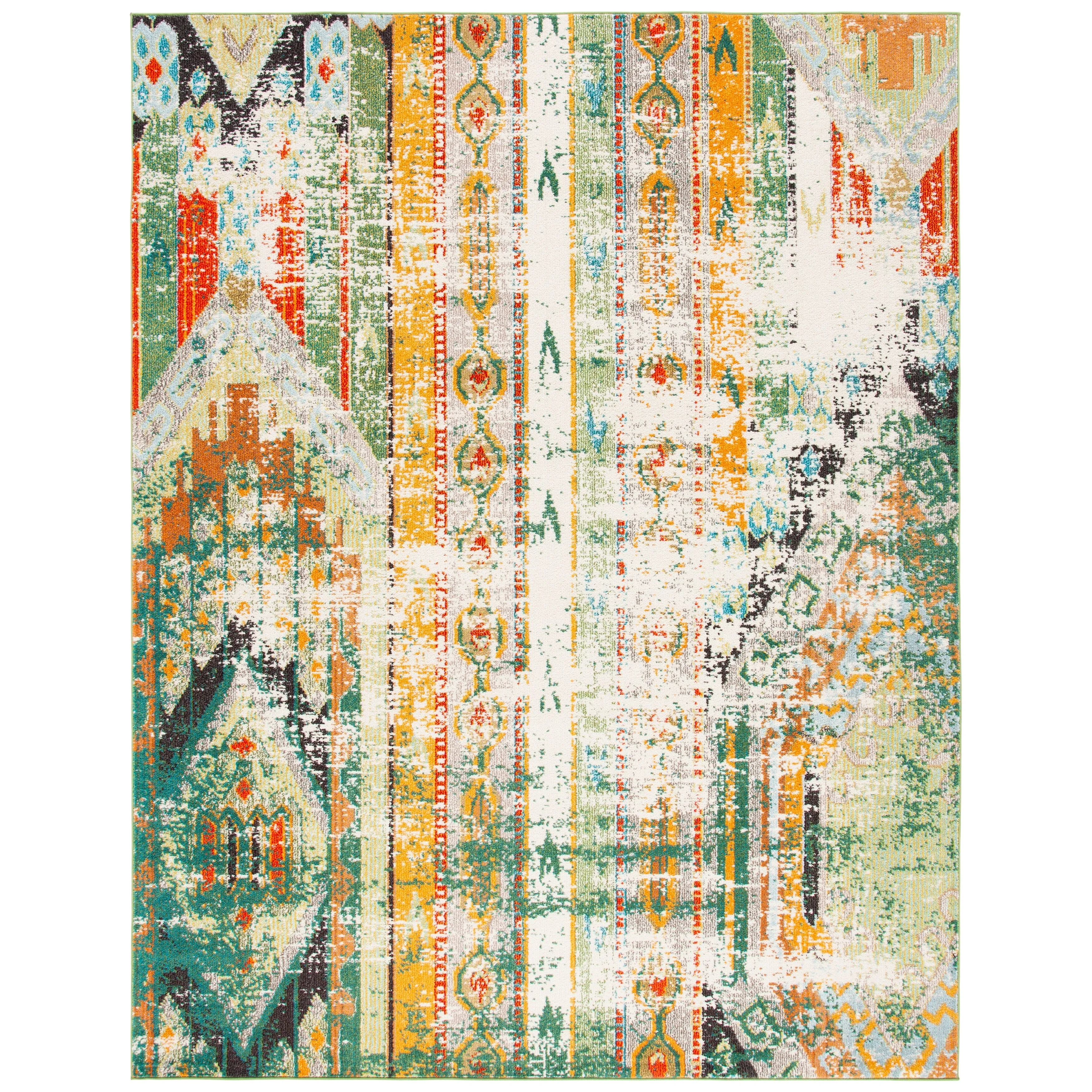 SAFAVIEH. Madison Sonya Abstract Boho Distressed Rug