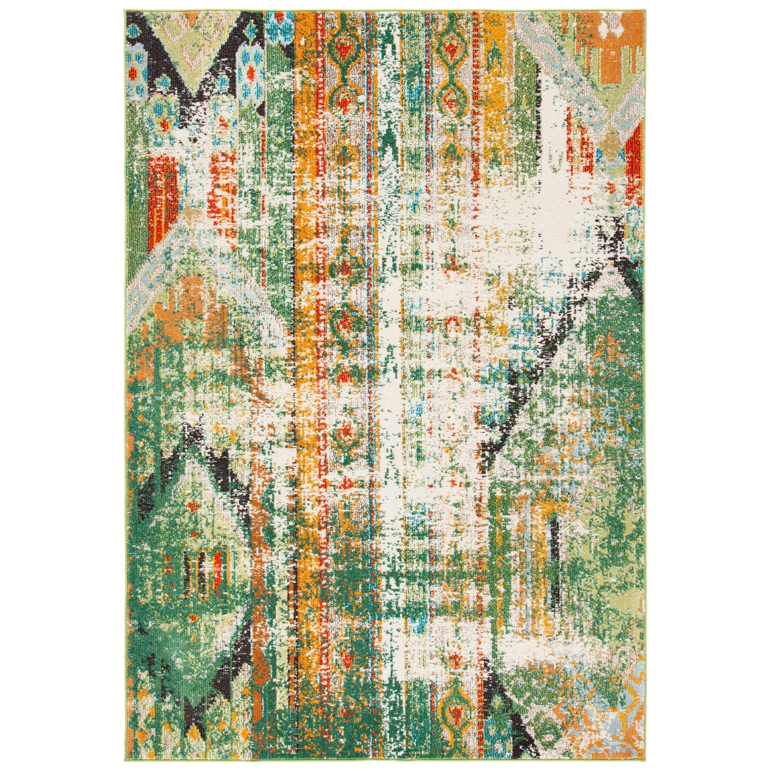 SAFAVIEH. Madison Sonya Abstract Boho Distressed Rug