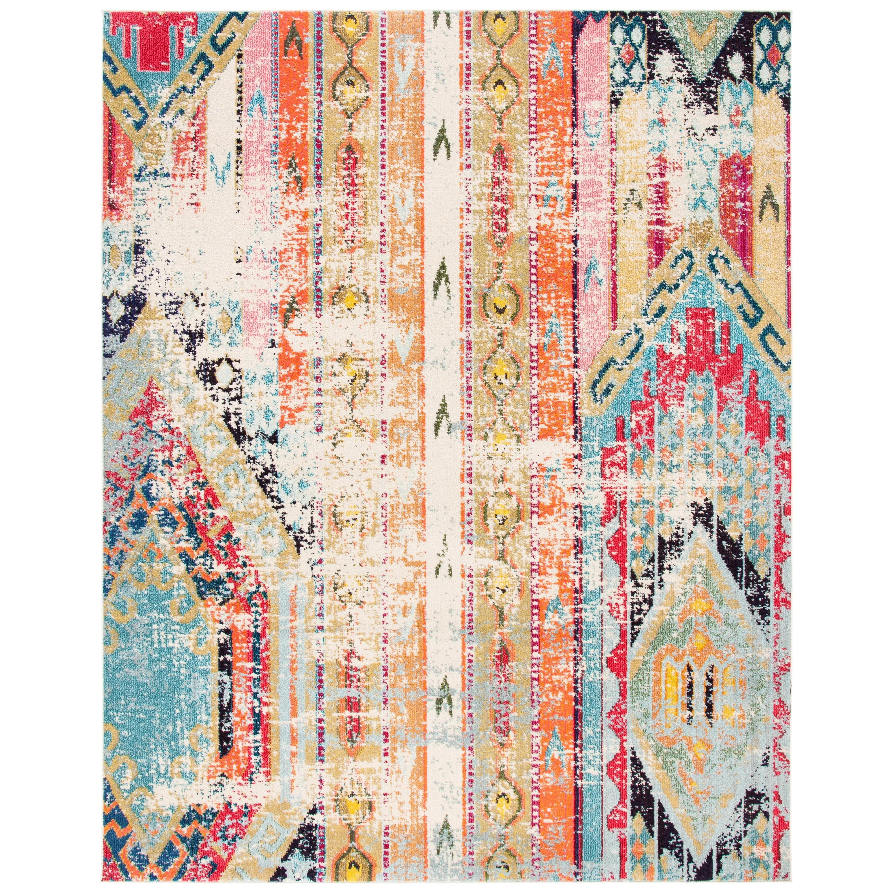 SAFAVIEH. Madison Sonya Abstract Boho Distressed Rug