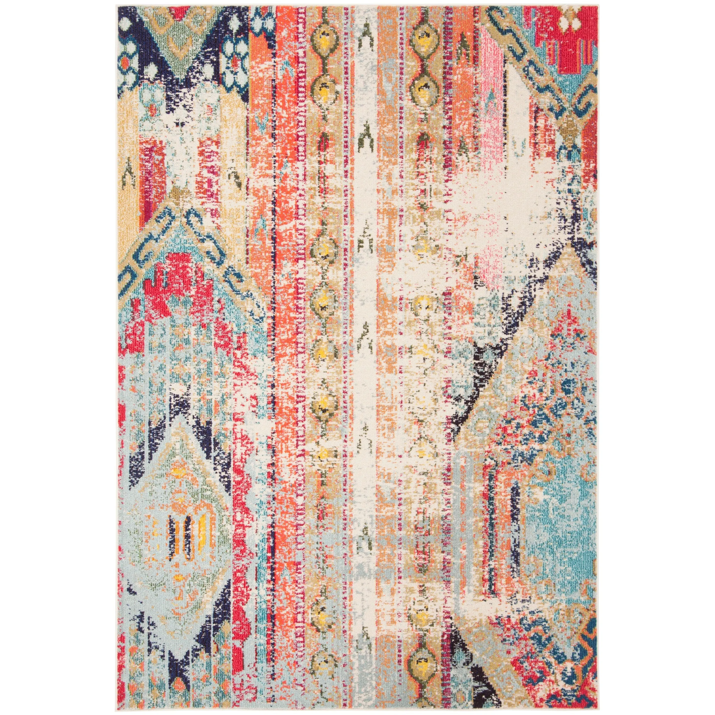 SAFAVIEH. Madison Sonya Abstract Boho Distressed Rug