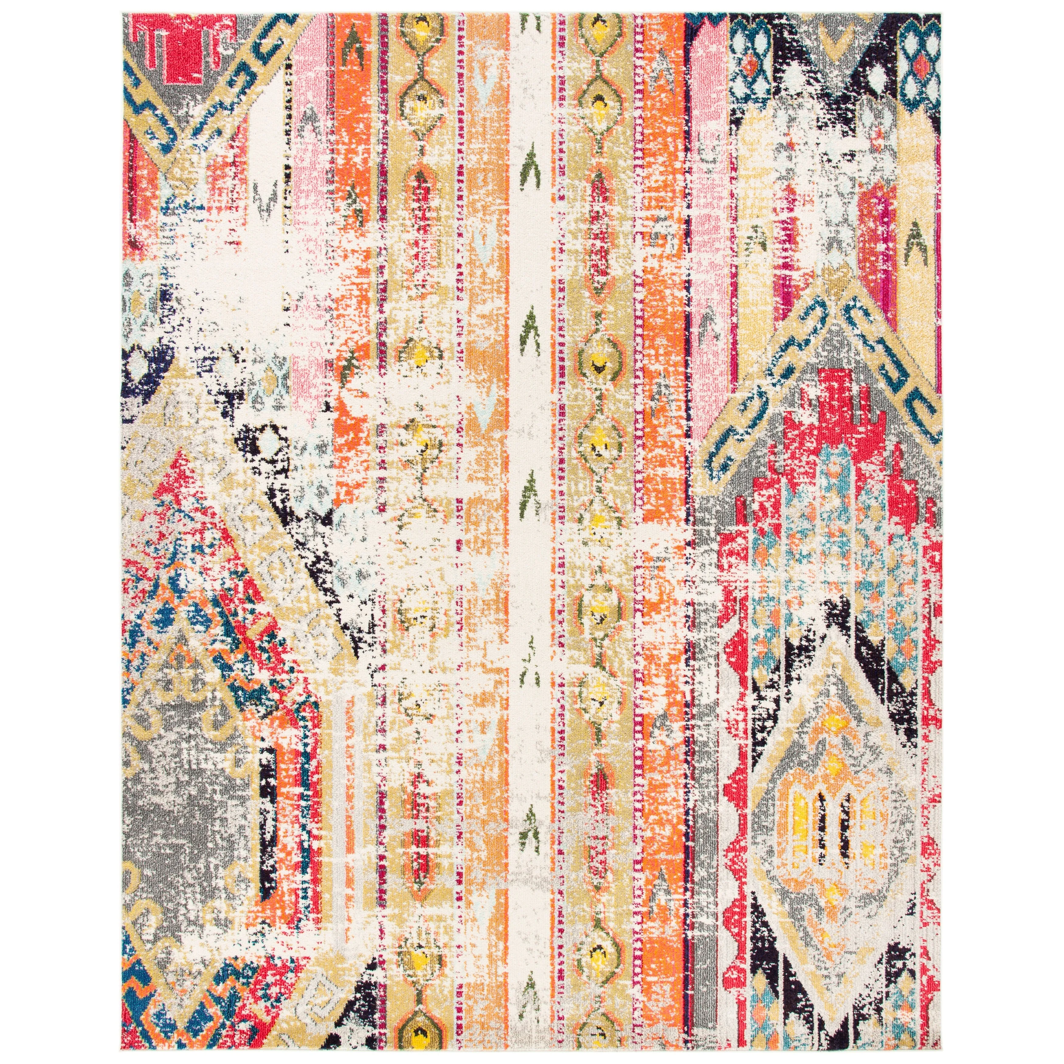 SAFAVIEH. Madison Sonya Abstract Boho Distressed Rug