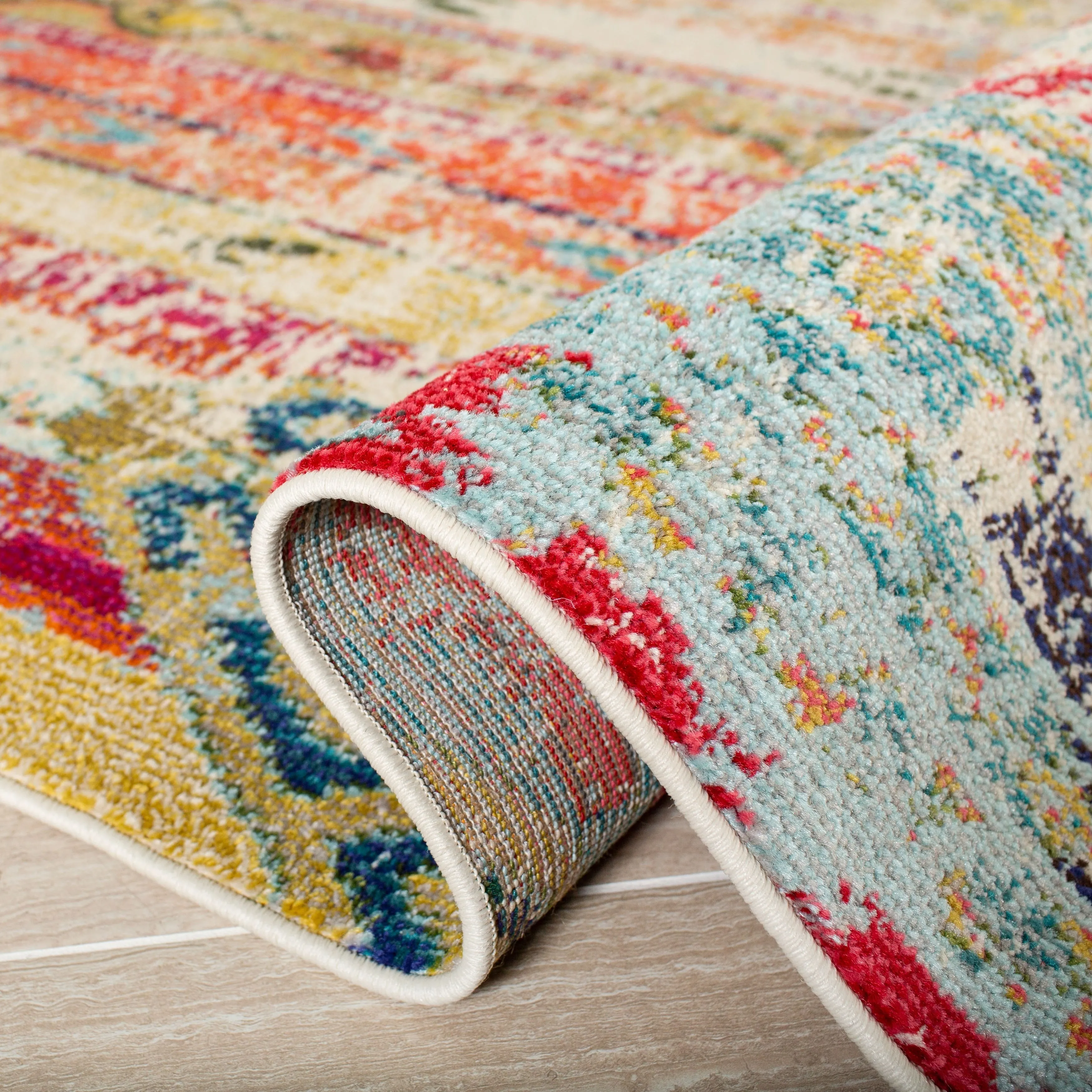 SAFAVIEH. Madison Sonya Abstract Boho Distressed Rug