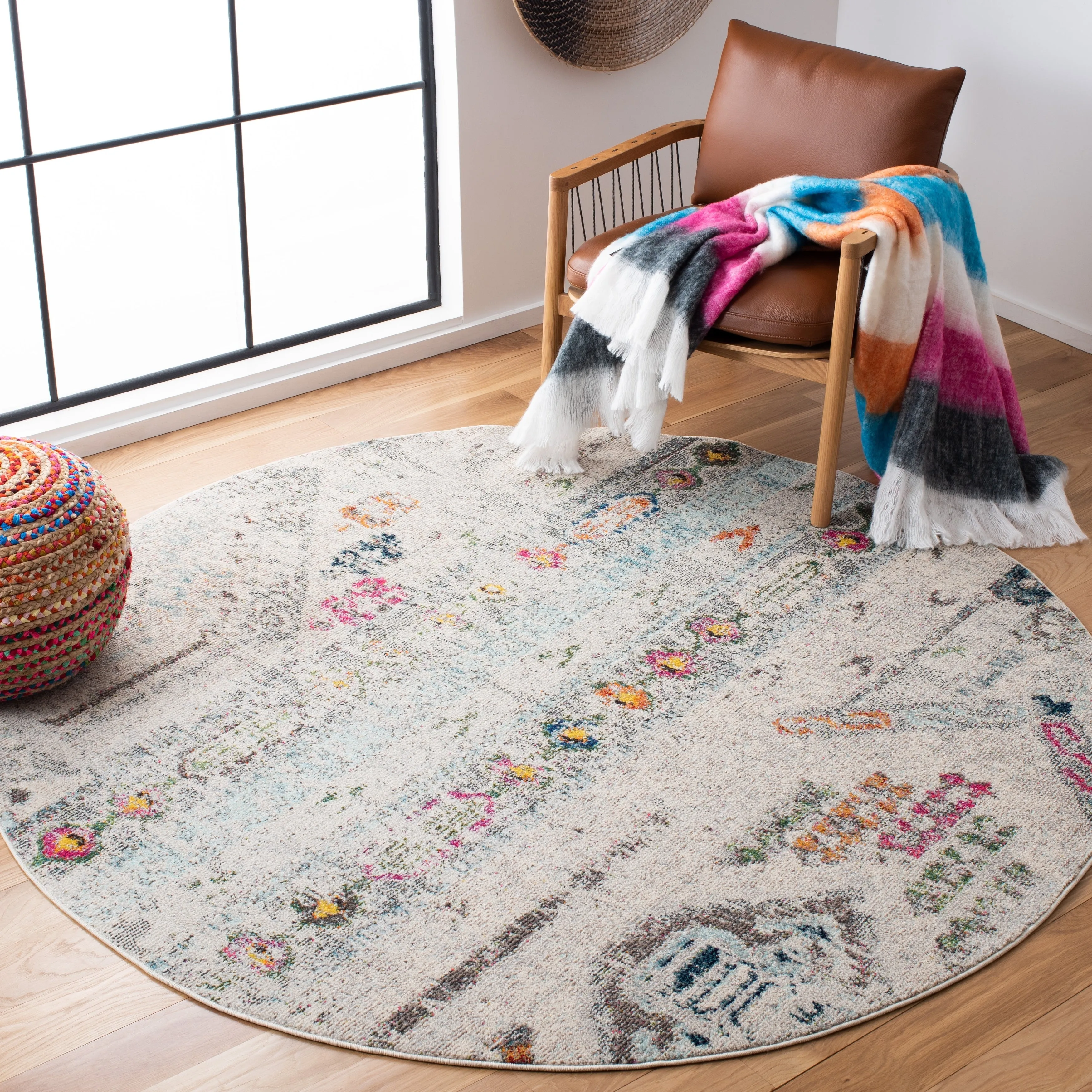 SAFAVIEH. Madison Sonya Abstract Boho Distressed Rug