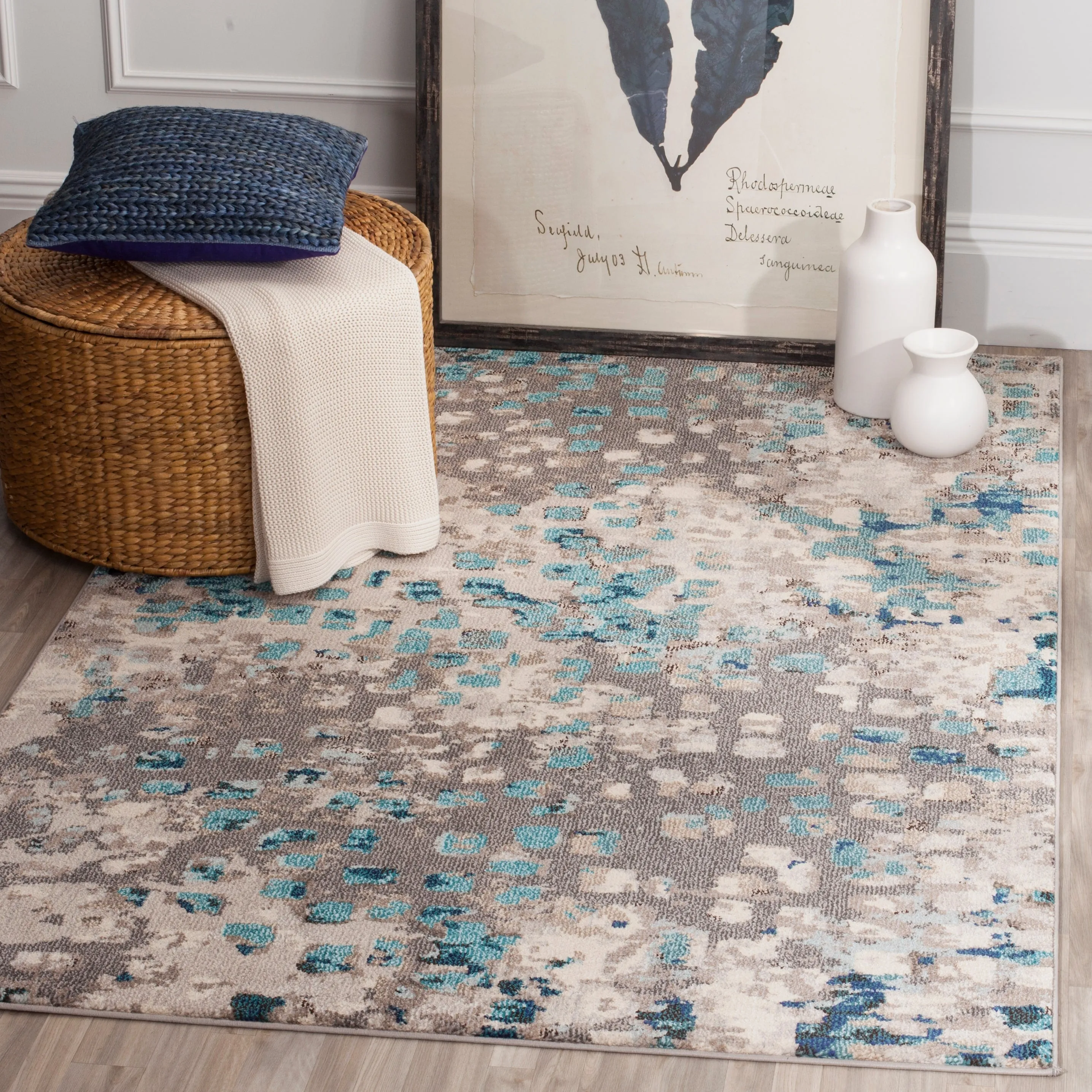 SAFAVIEH Monaco Panna Boho Abstract Modern Watercolor Area Rug