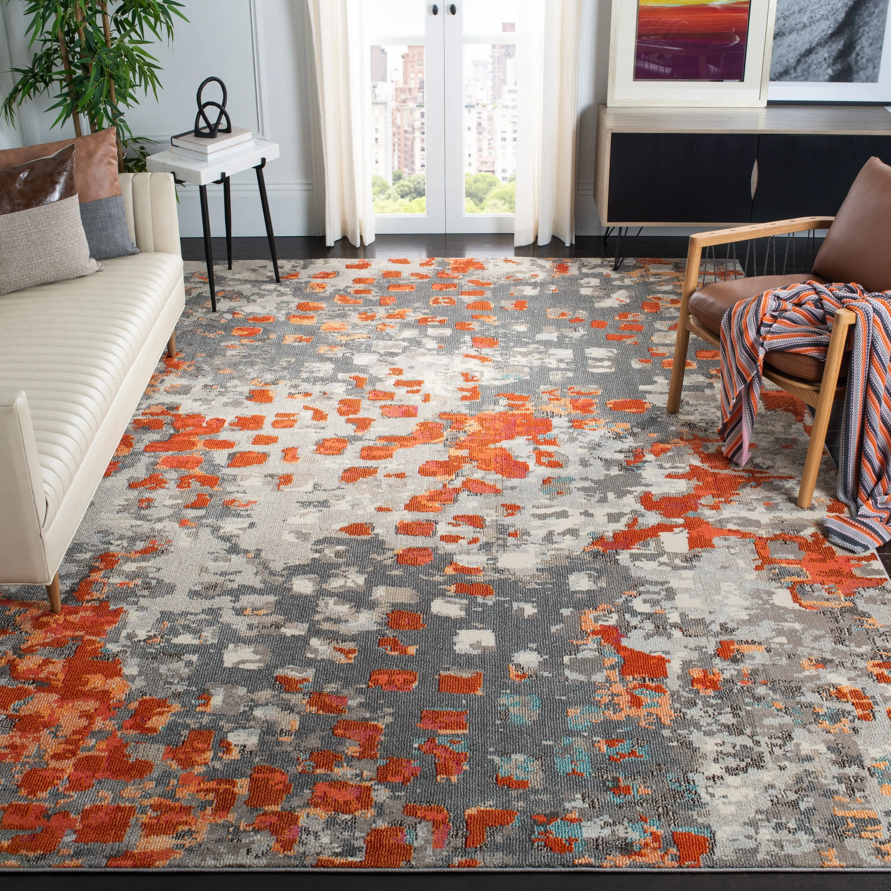SAFAVIEH Monaco Panna Boho Abstract Modern Watercolor Area Rug