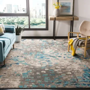 SAFAVIEH Monaco Shiloh Boho Abstract Modern Watercolor Area Rug - Grey/Light Blue - 6' 7 x 9' 2