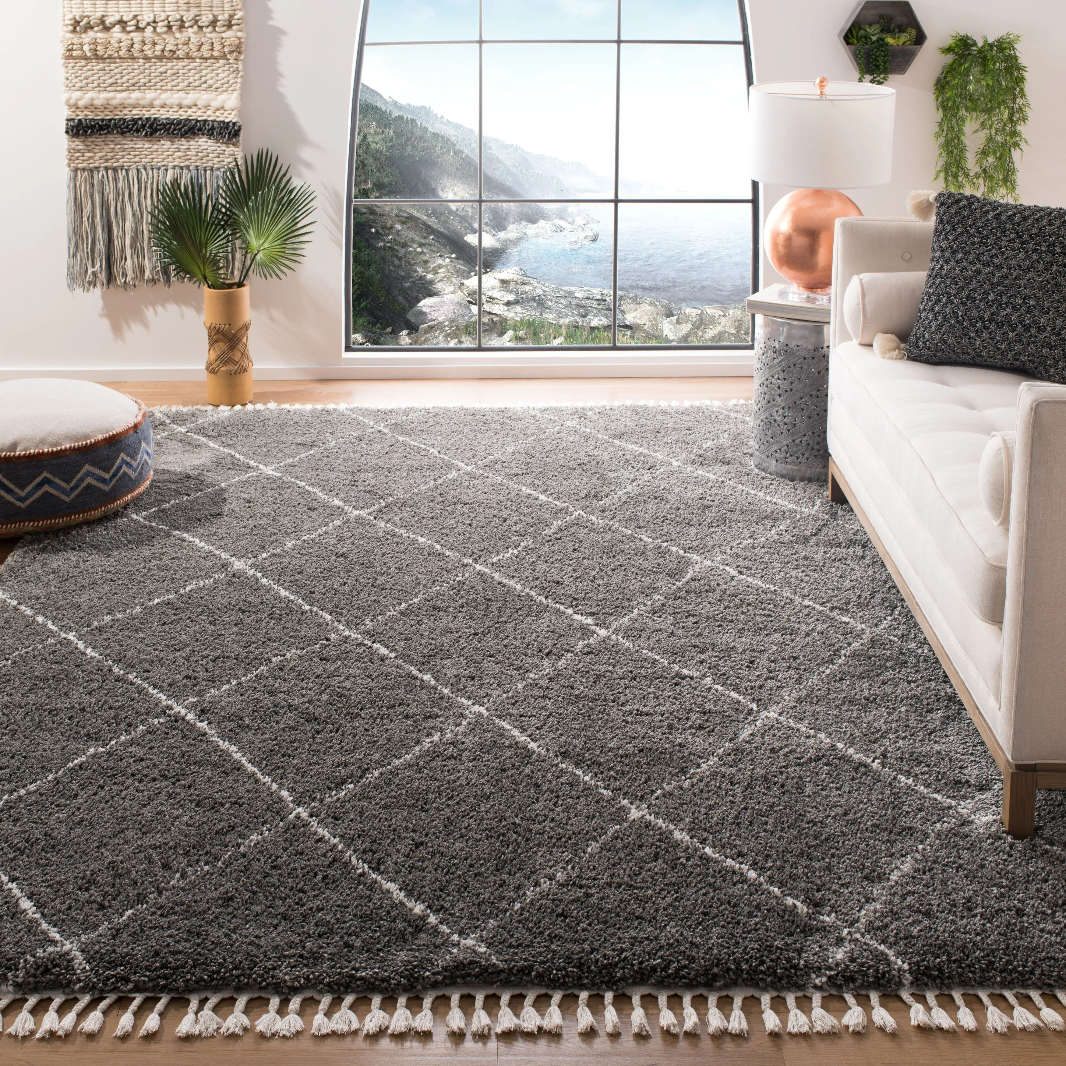 SAFAVIEH Moroccan Fringe Shag Leoma 2-inch Thick Rug
