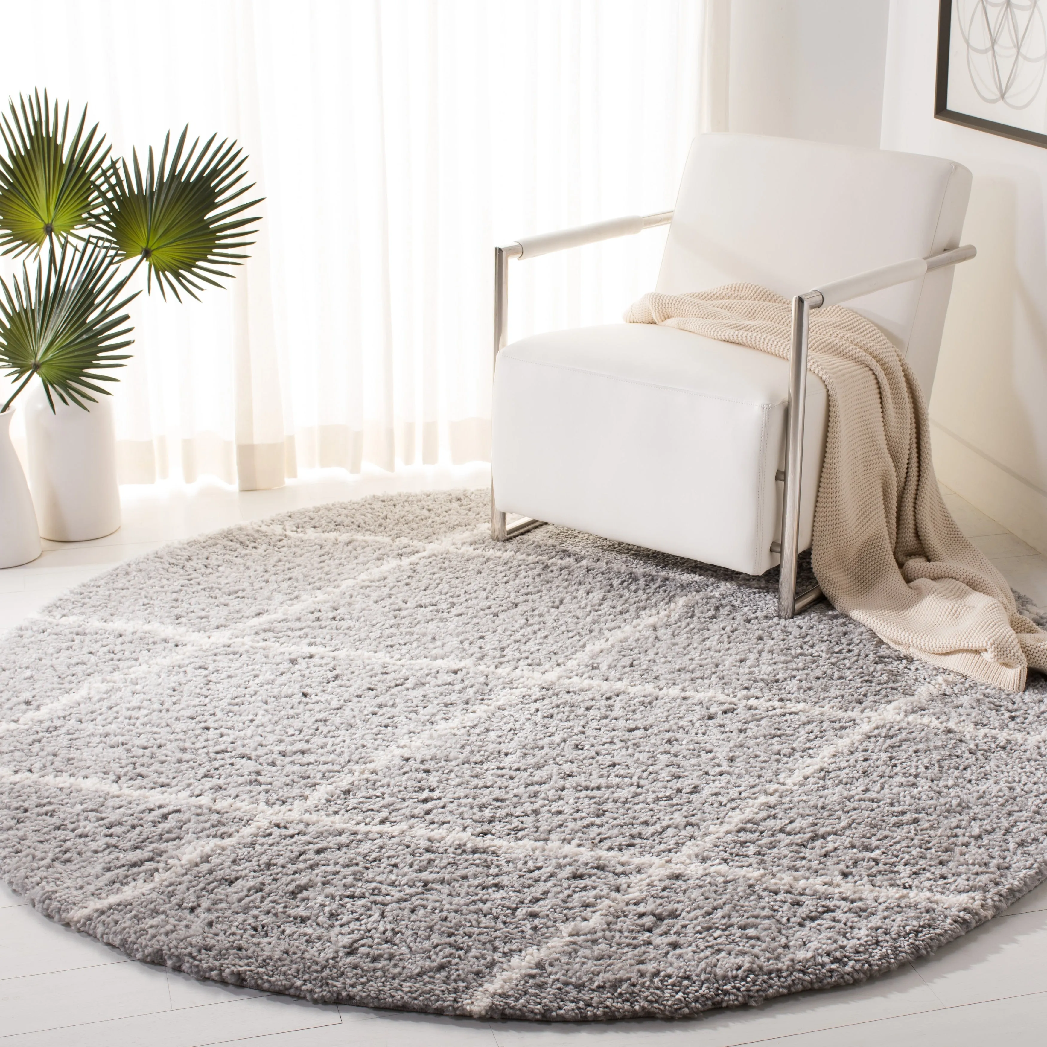 SAFAVIEH Parma Shag Sinda Trellis 1.2-inch Thick Rug