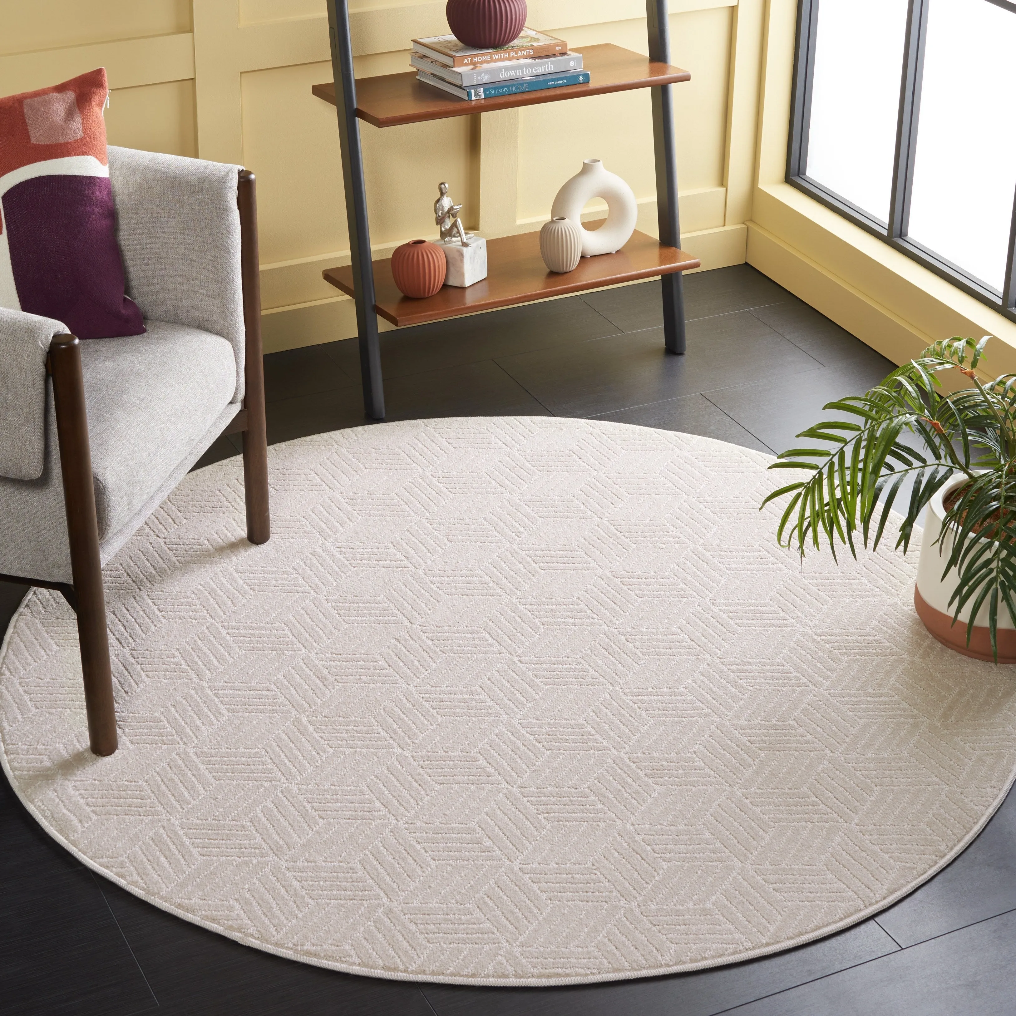 SAFAVIEH Plain and Solid Cathryn Geometric Rug