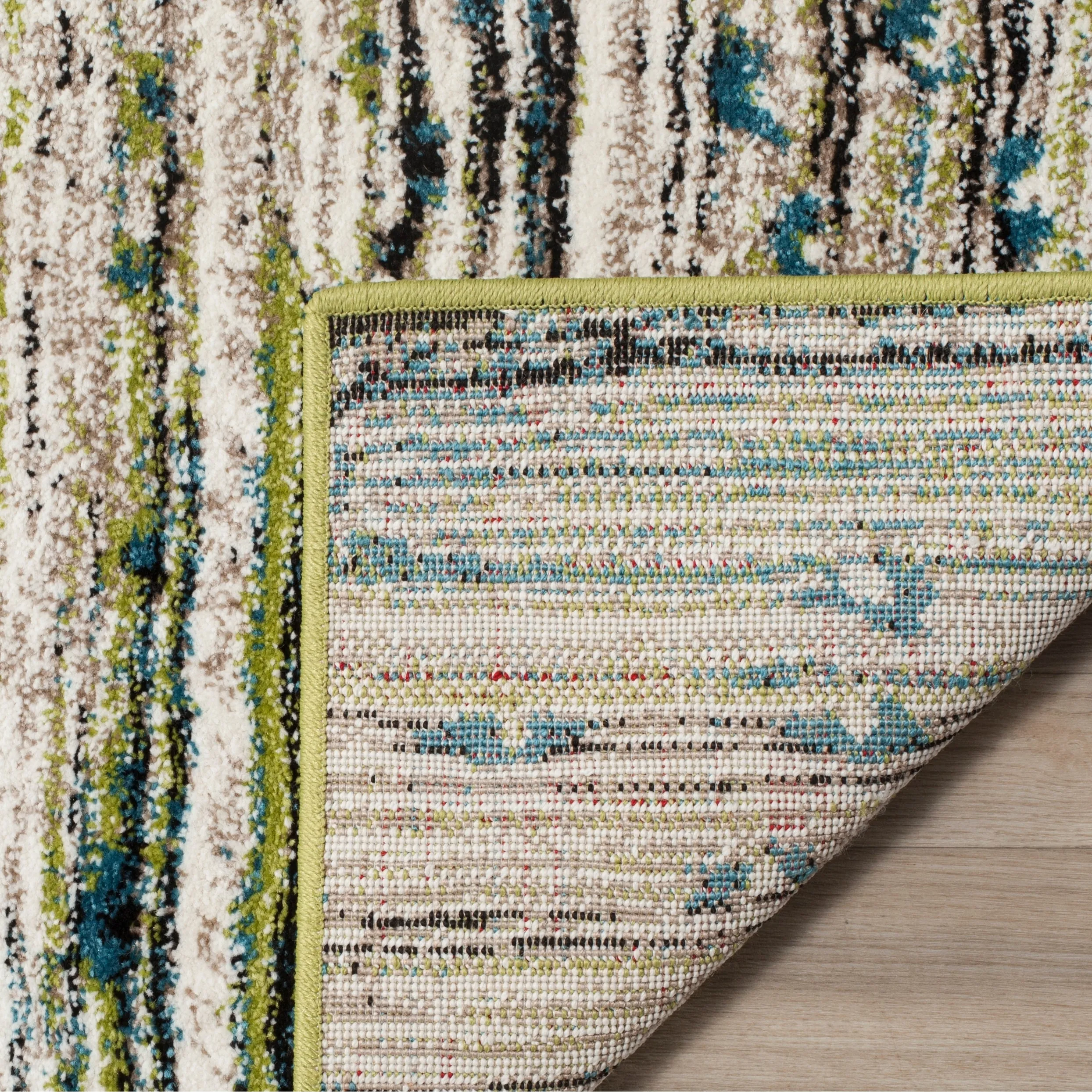 SAFAVIEH Porcello Neri Modern Abstract Rug - Cream/Green - 8' x 10'