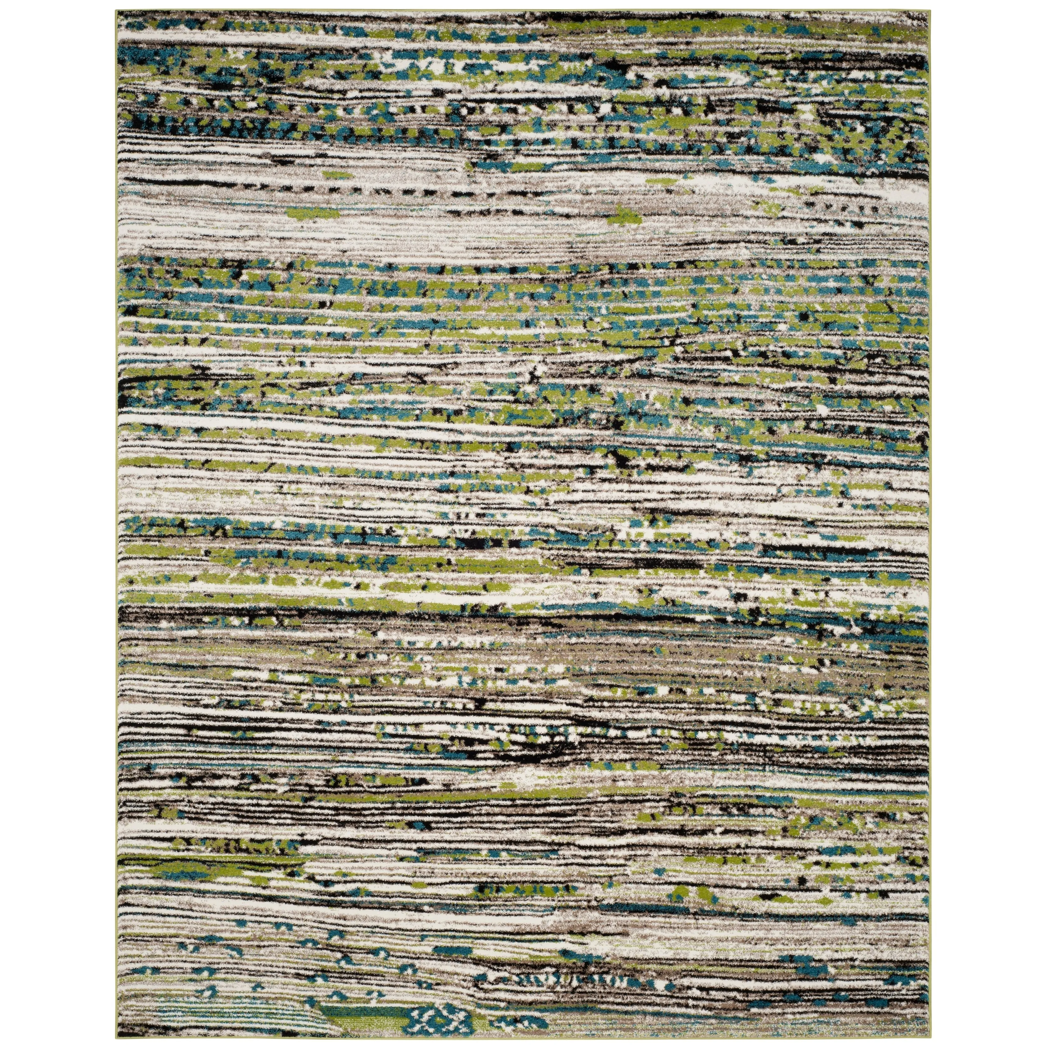 SAFAVIEH Porcello Neri Modern Abstract Rug - Cream/Green - 8' x 10'