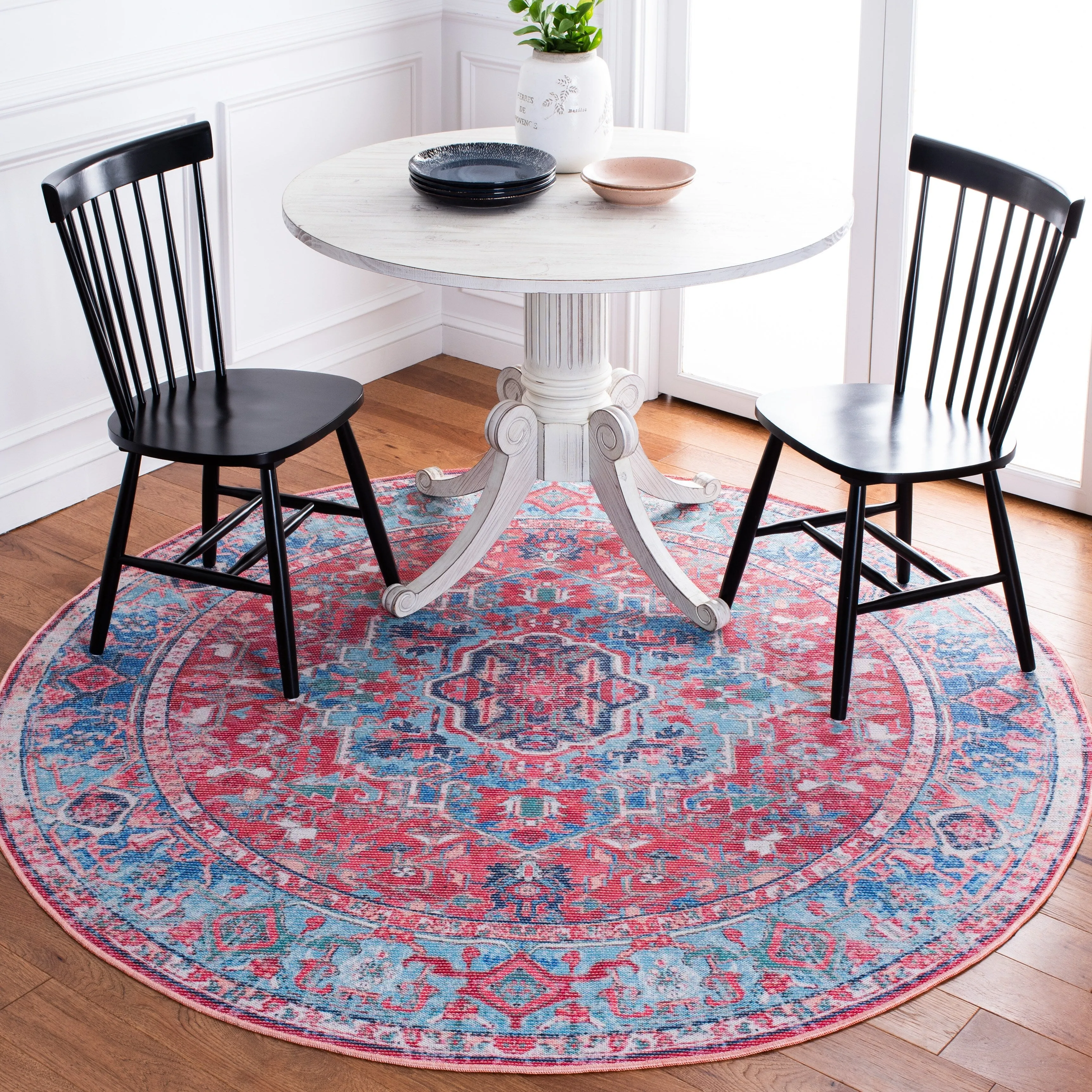 SAFAVIEH Serapi Machine Washable Sabina Medallion Distressed Rug