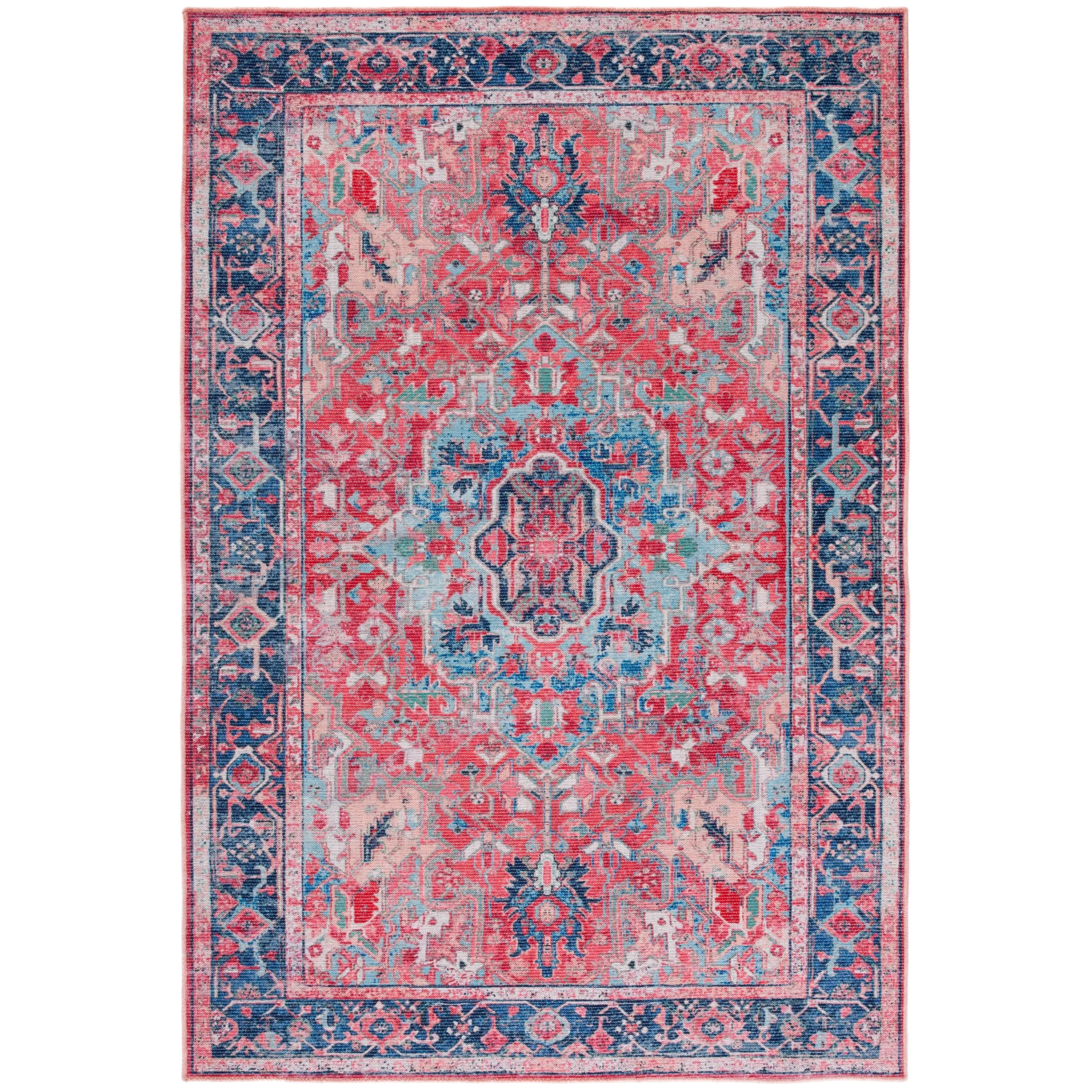 SAFAVIEH Serapi Machine Washable Sabina Medallion Distressed Rug
