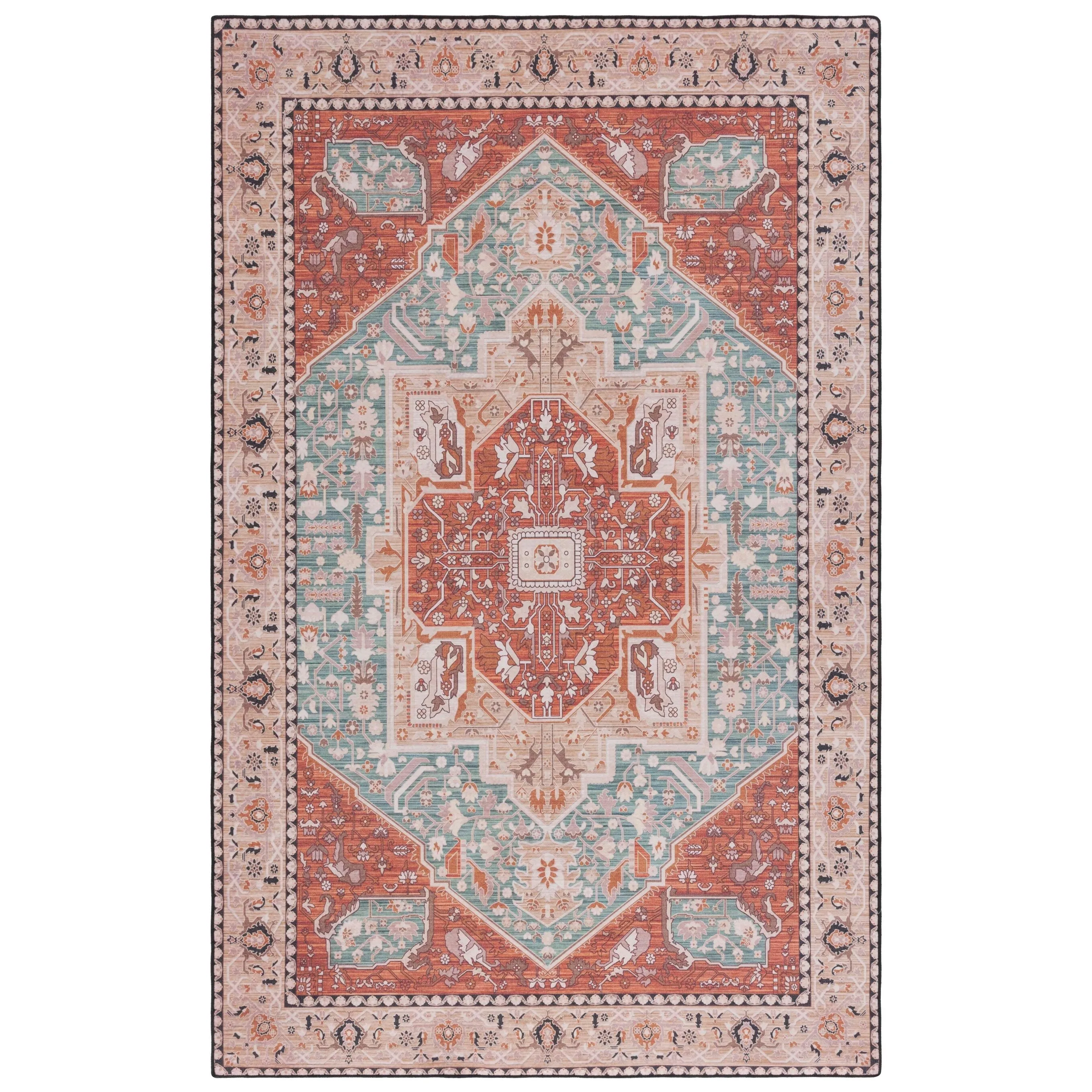 SAFAVIEH Tucson Machine Washable Slip Resistant Dessa Traditional Rug