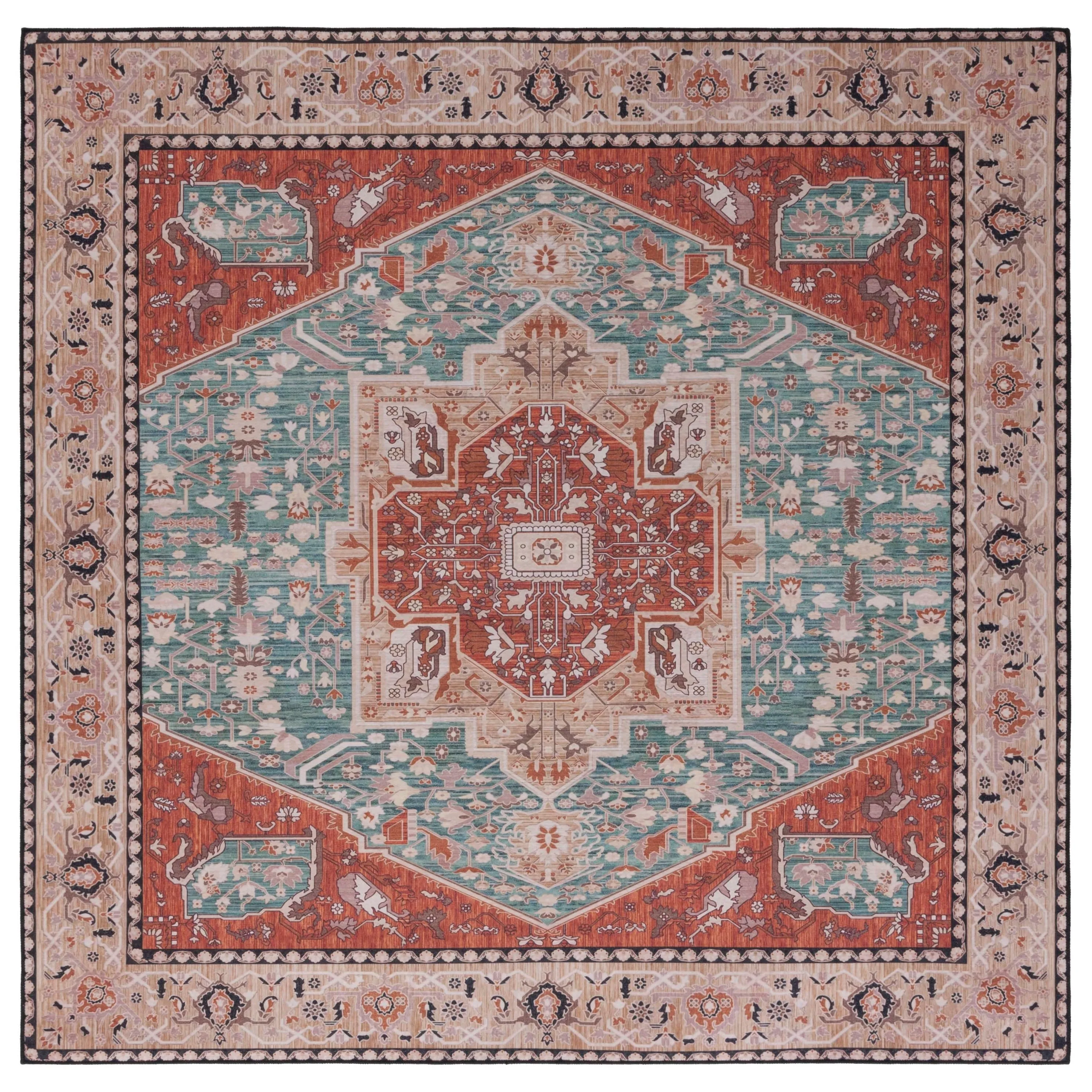 SAFAVIEH Tucson Machine Washable Slip Resistant Dessa Traditional Rug