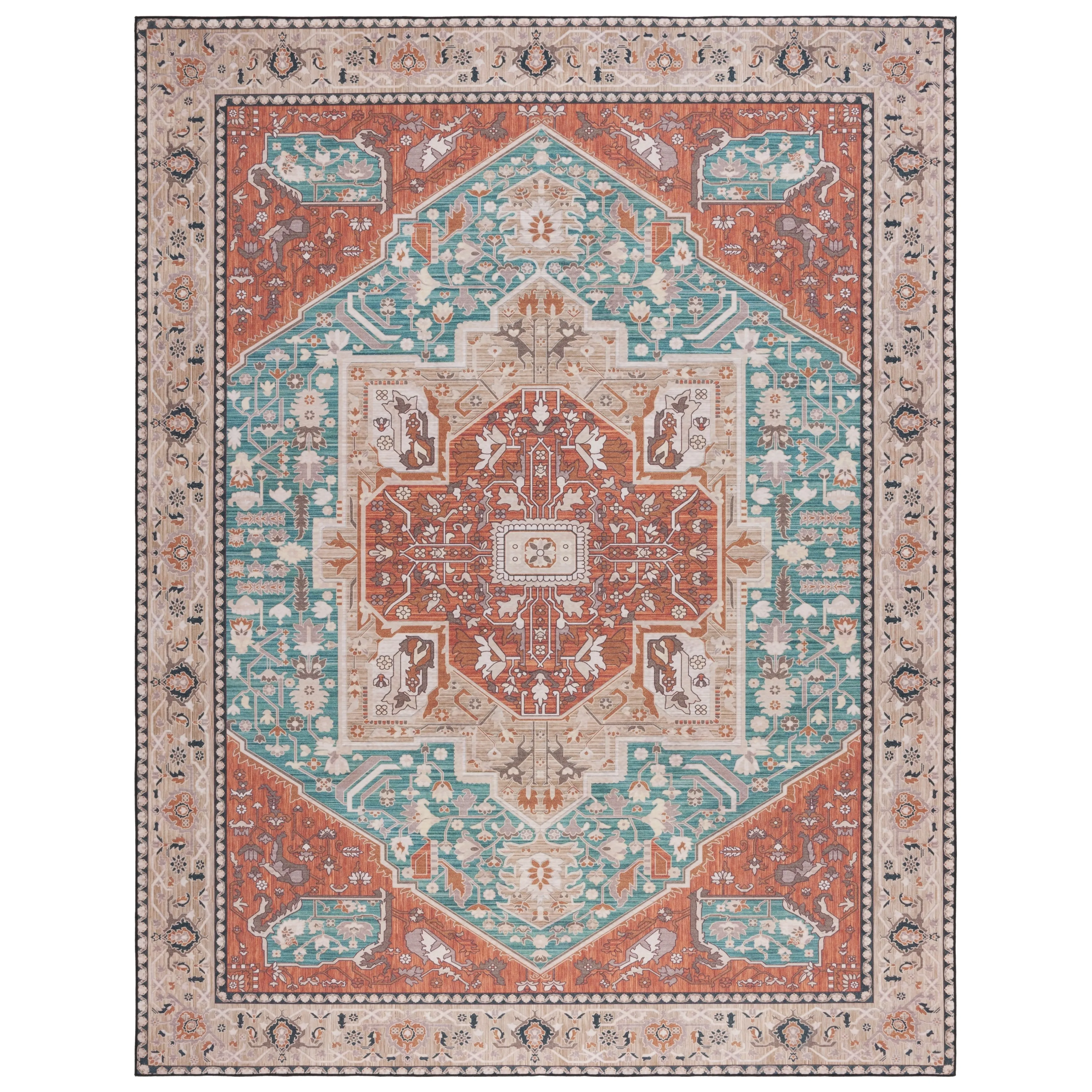 SAFAVIEH Tucson Machine Washable Slip Resistant Dessa Traditional Rug