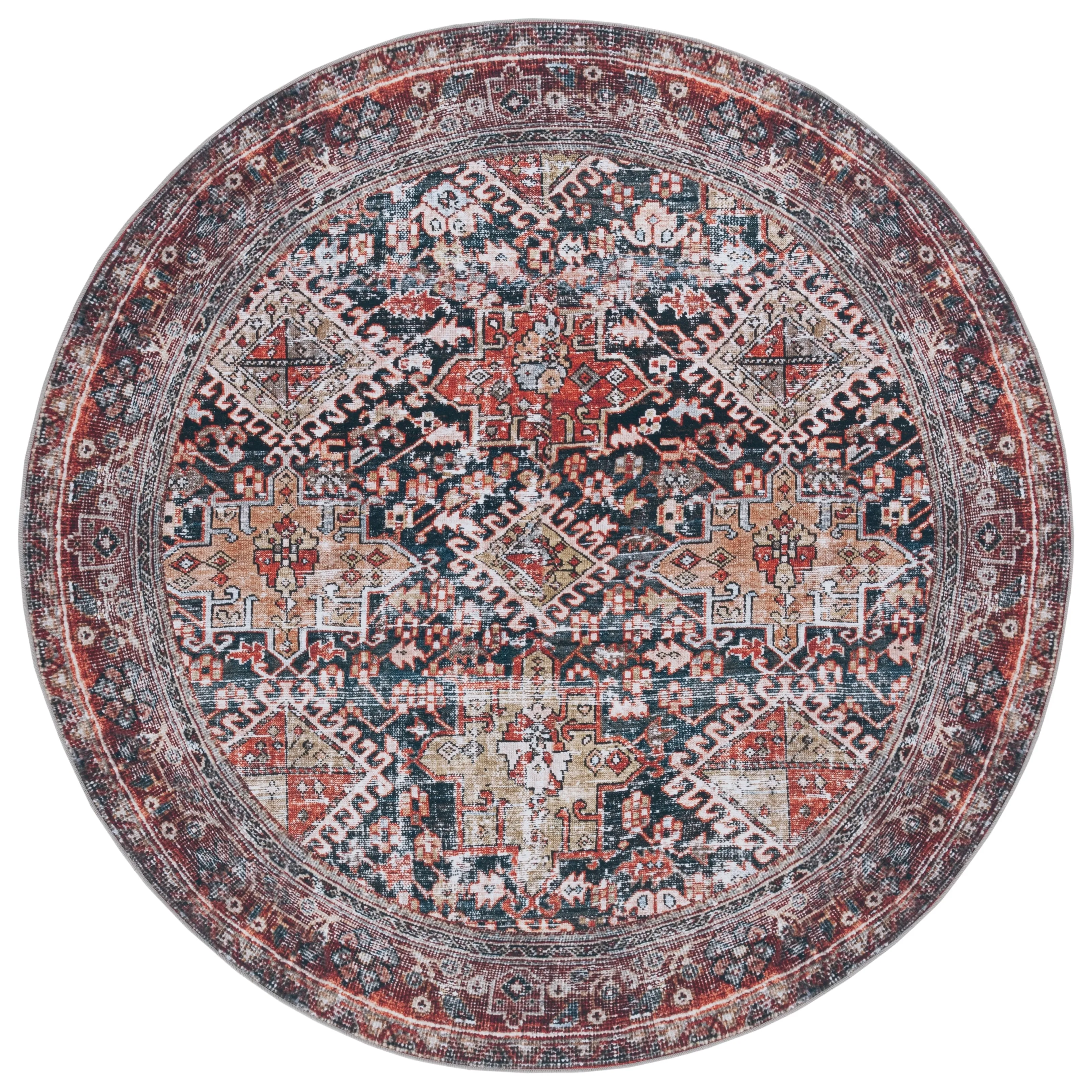 SAFAVIEH Tucson Machine Washable Slip Resistant Eldora Traditional Rug
