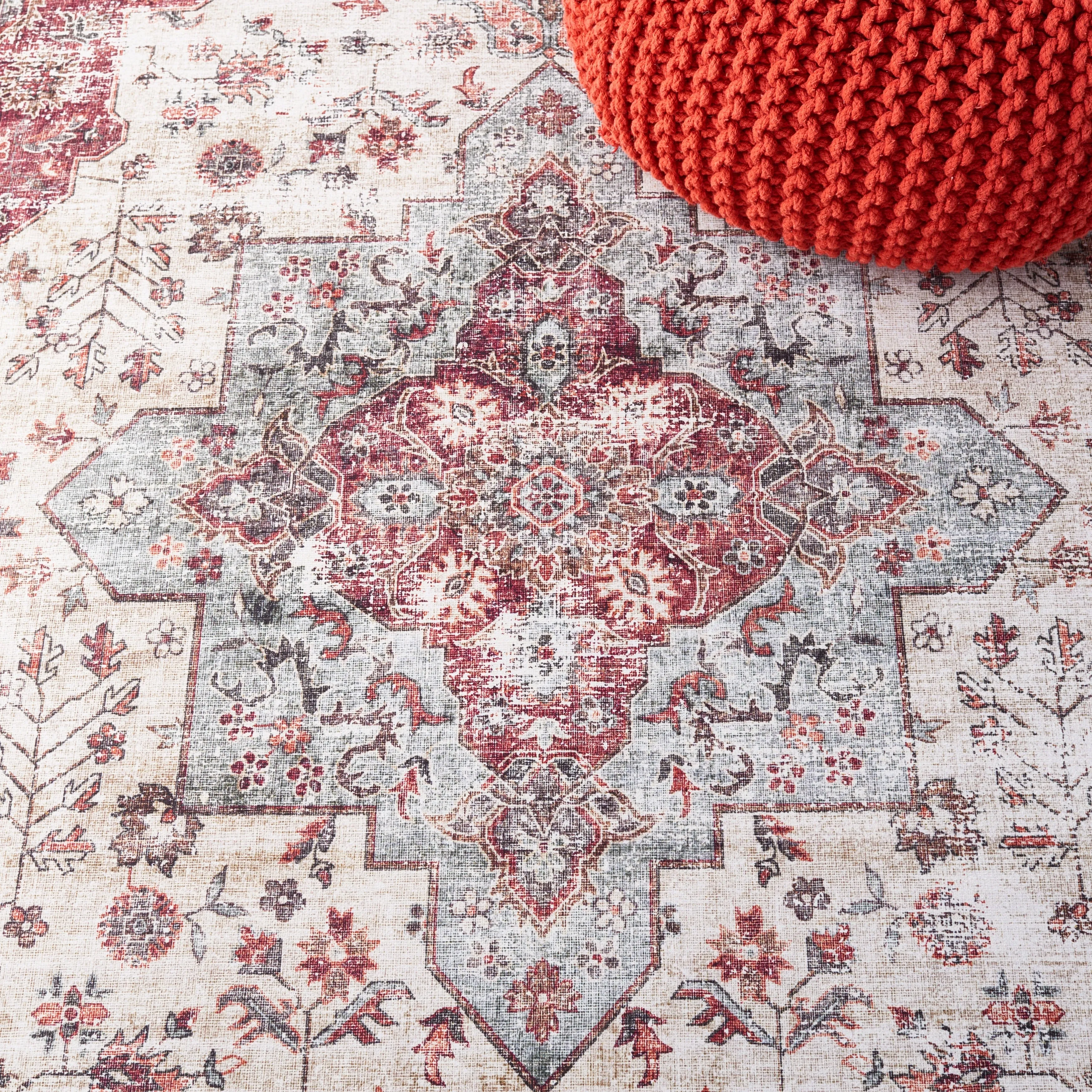 SAFAVIEH. Tucson Machine Washable Slip Resistant Queenie Oriental Medallion