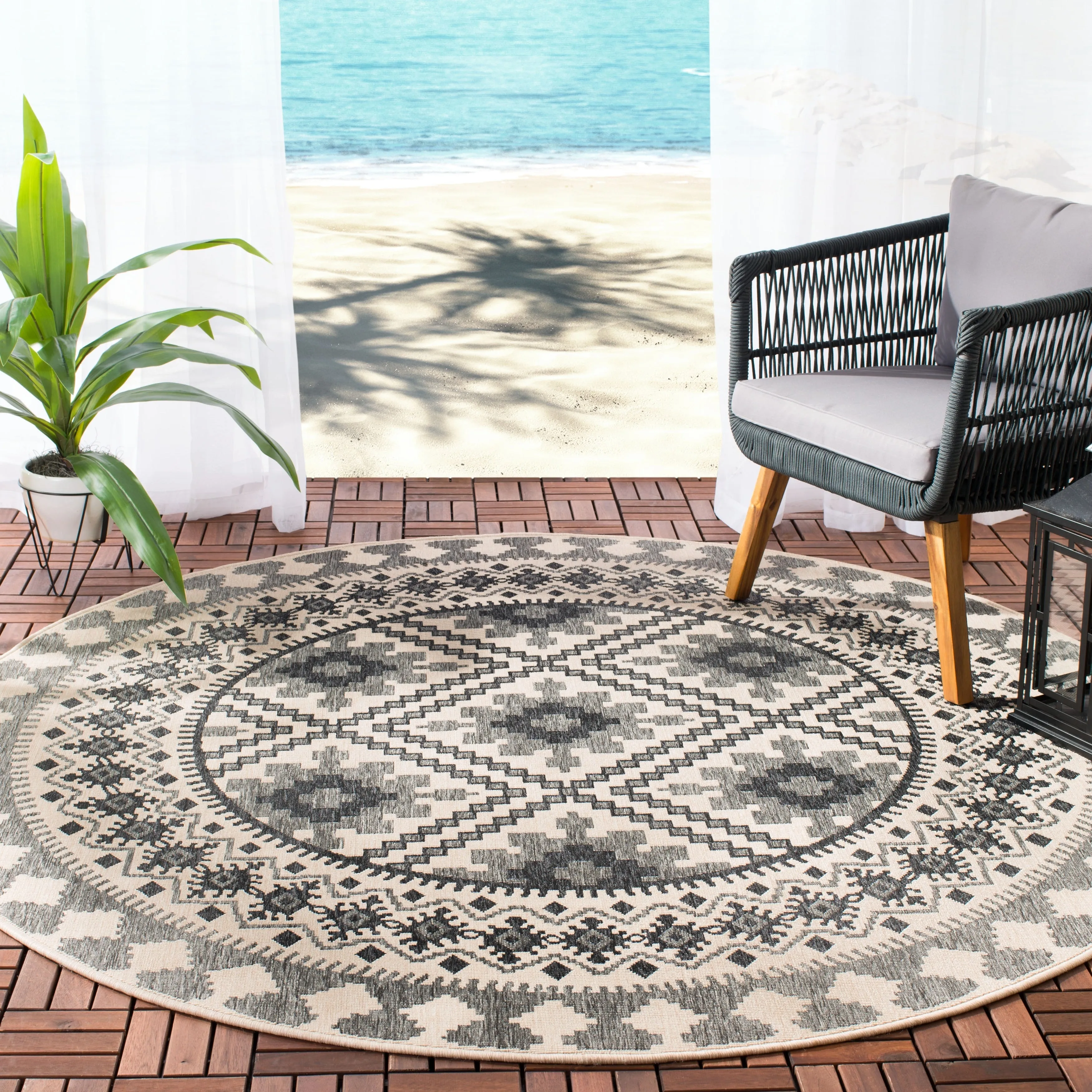 SAFAVIEH Veranda Eyvor Indoor/ Outdoor Waterproof Patio Backyard Rug