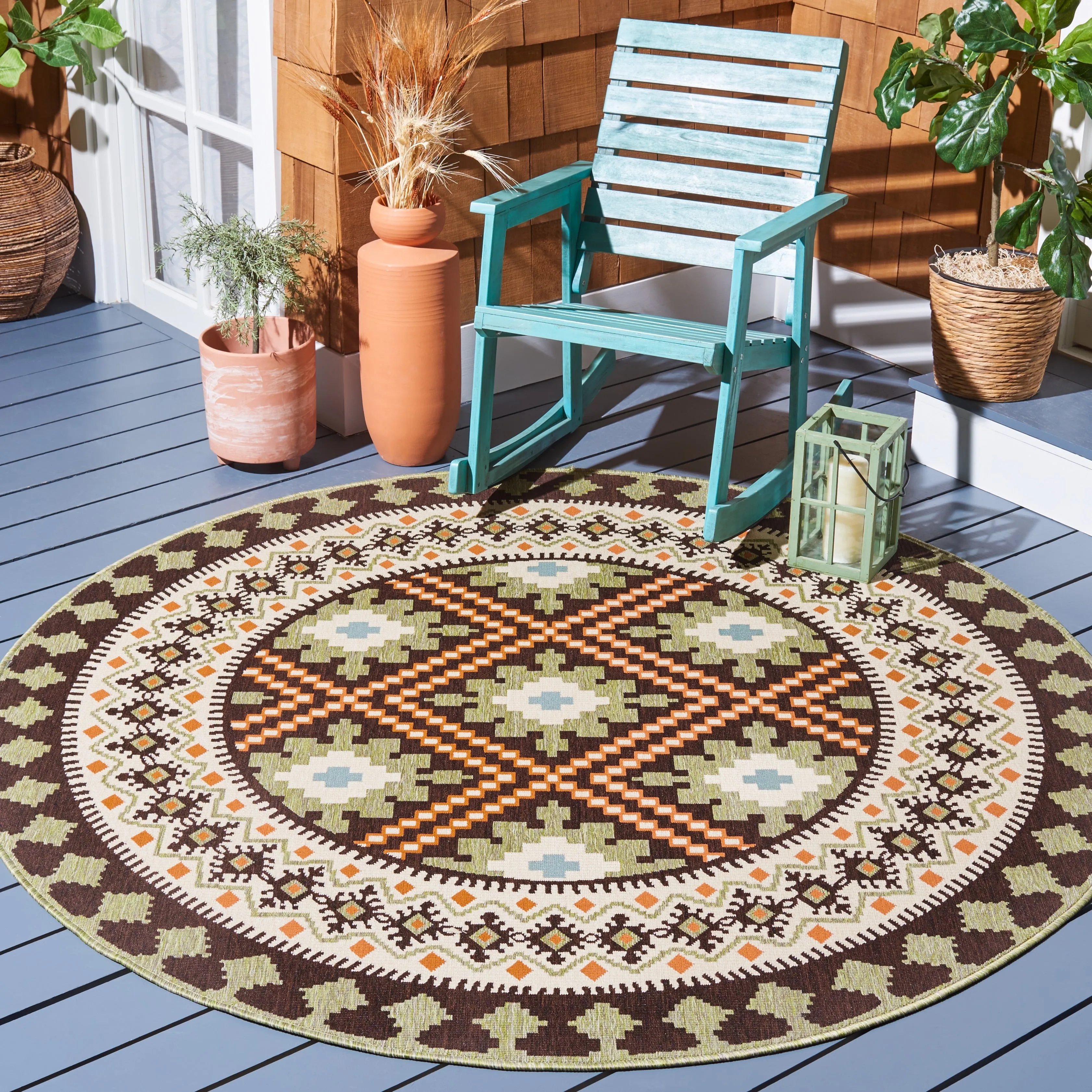 SAFAVIEH Veranda Eyvor Indoor/ Outdoor Waterproof Patio Backyard Rug