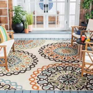 SAFAVIEH Veranda Felizitas Geometric Medallion Indoor/Outdoor Area Rug - Cream/Terracotta - 5'3 x 7'7