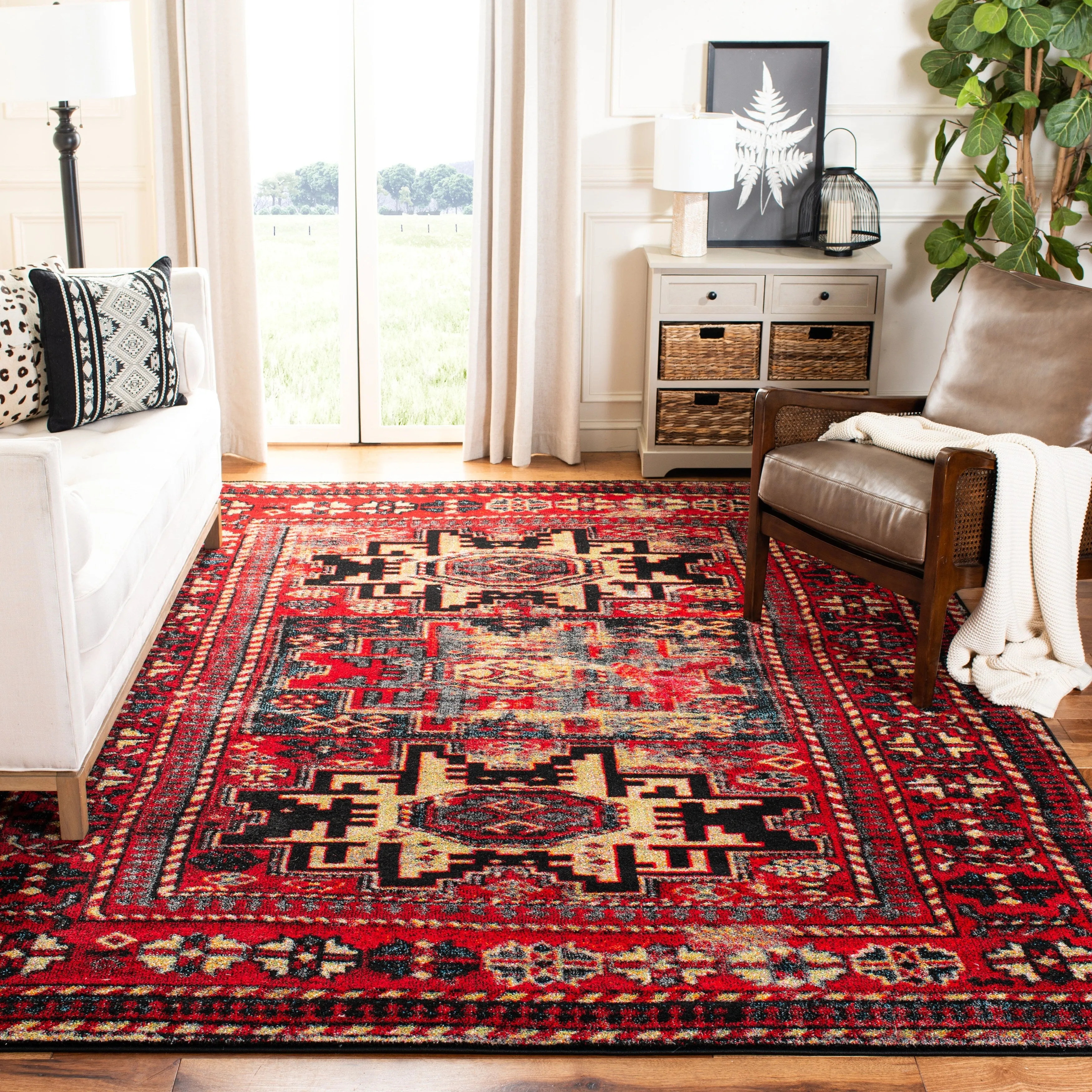 SAFAVIEH. Vintage Hamadan Lilla Oriental Distressed Rug