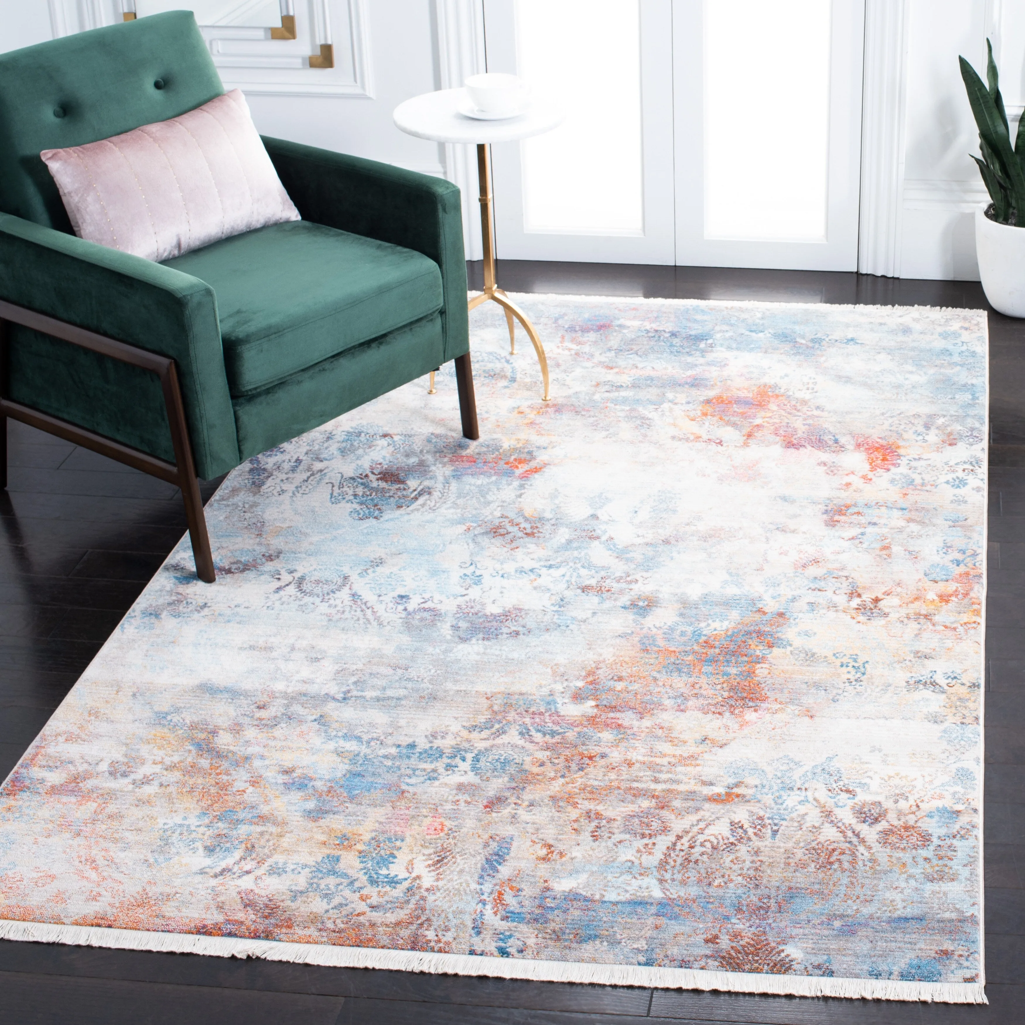 SAFAVIEH Vintage Persian Cass Modern Abstract Rug - Blue/Beige - 5' x 7' 6