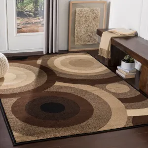 SandyCircles Indoor Area Rug - 6'7 x 9'6