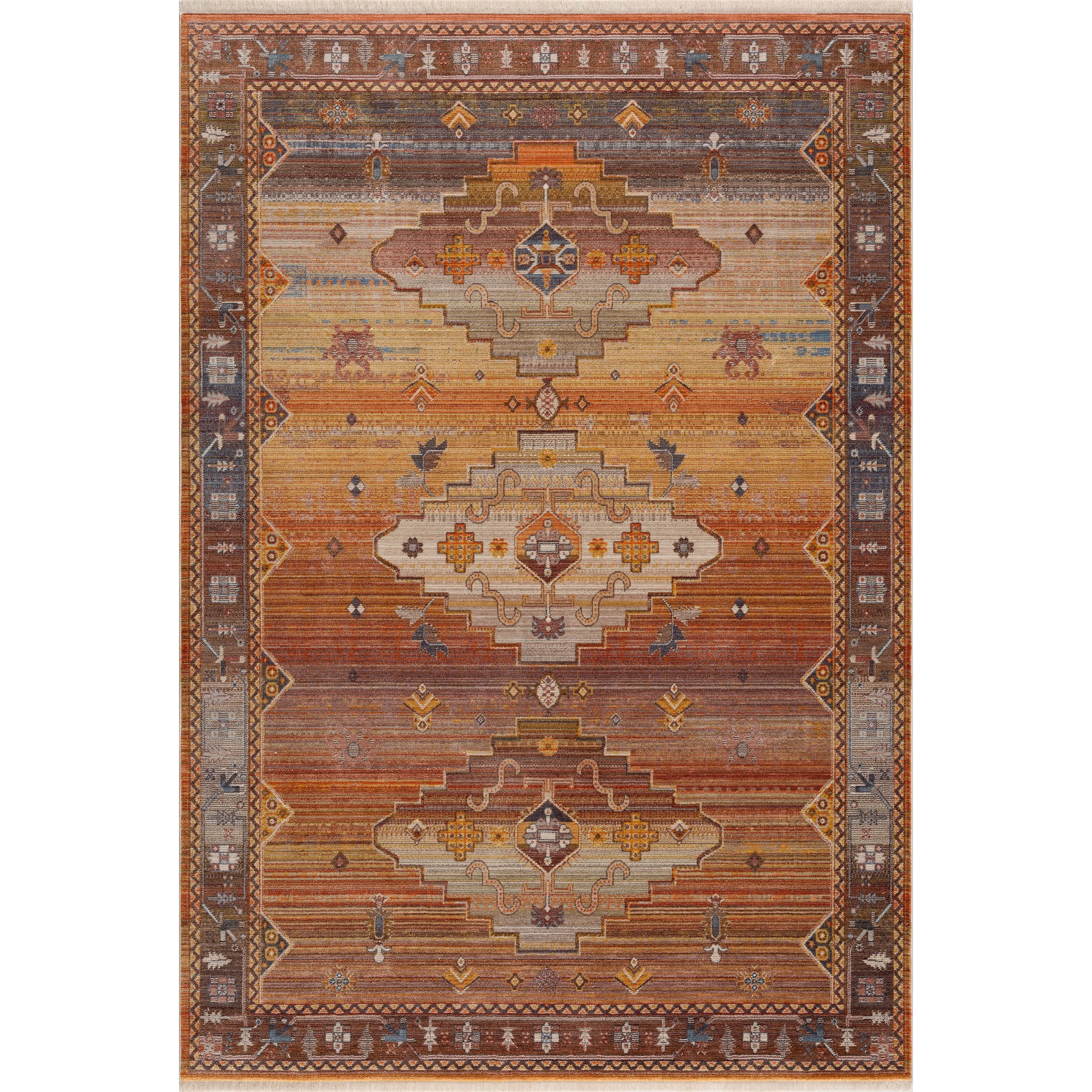 Sevita Bright Boho Distressed Medallion Area Rug
